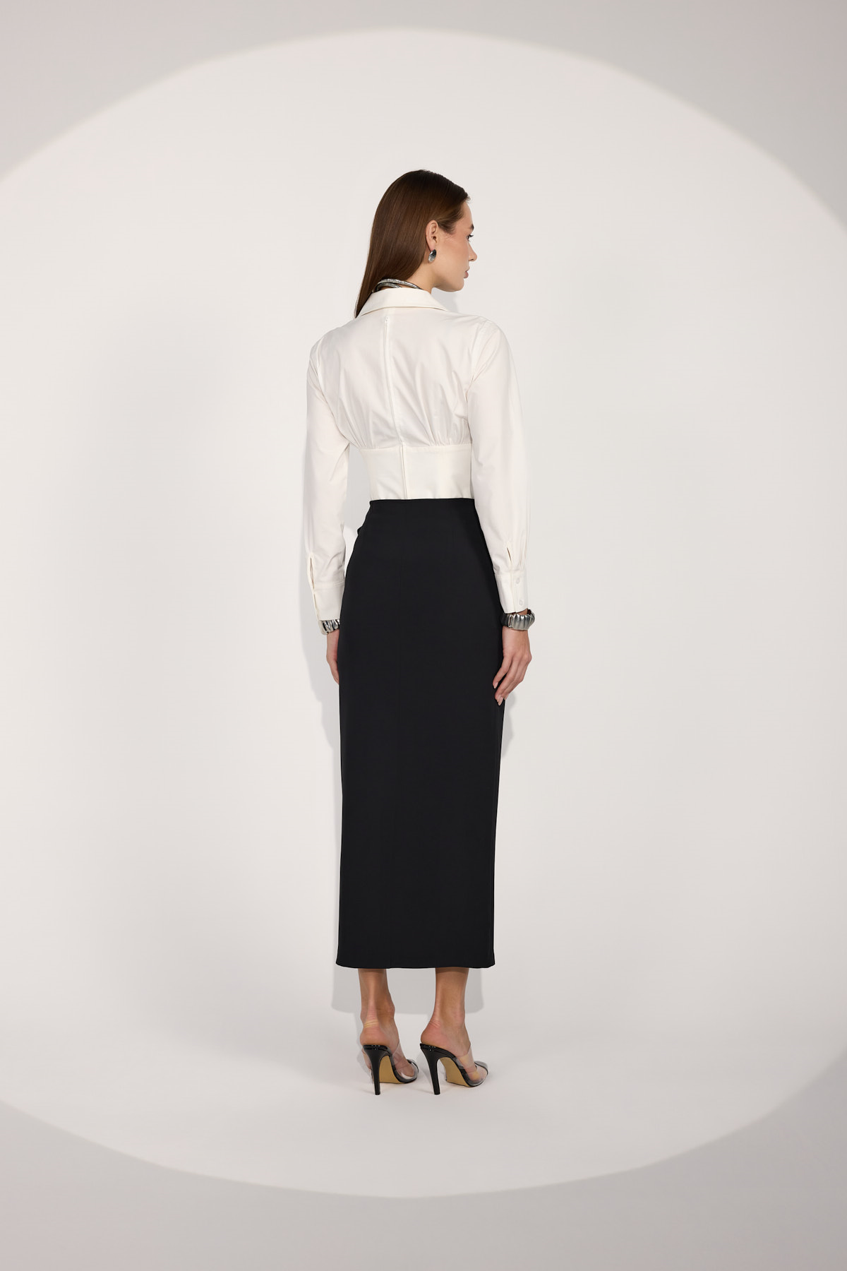 Nok Signature Alexandra Waist Corset Shirt White