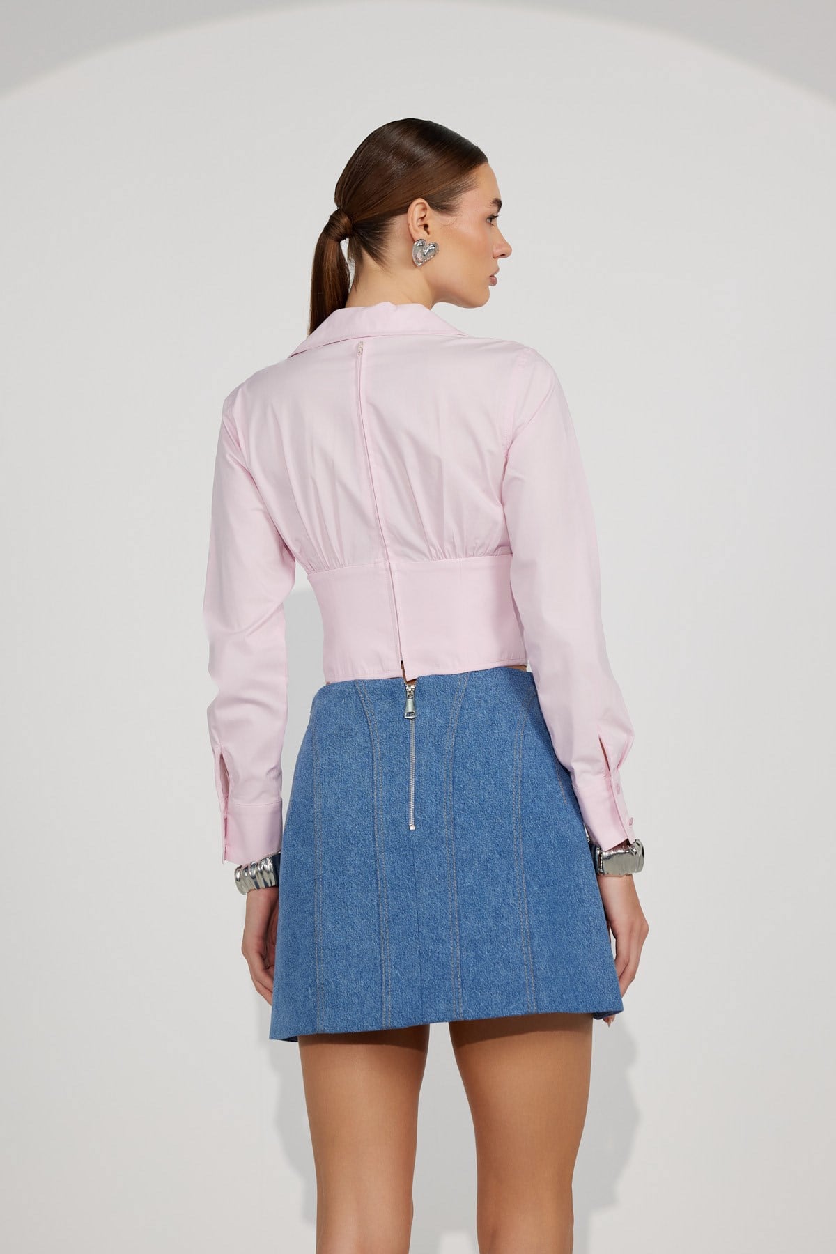 Nok Signature Alexandra Waist Corset Shirt Pink