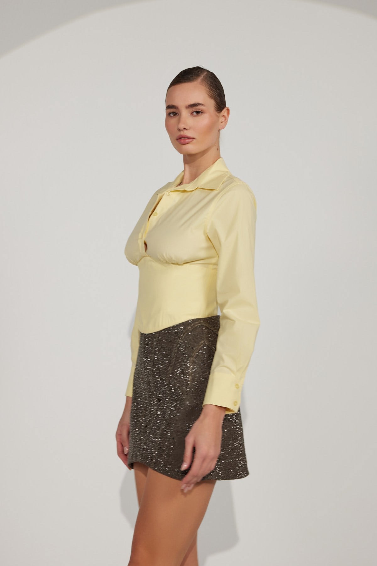 Nok Signature Alexandra Waist Corset Shirt Yellow