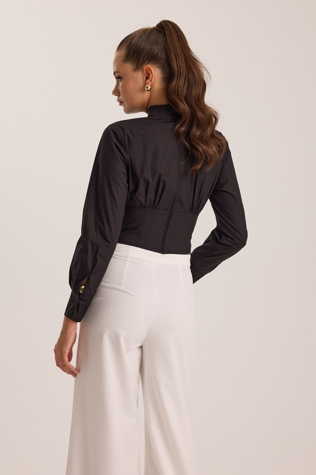 Nok Signature Alexandra Waist Corset Shirt Black