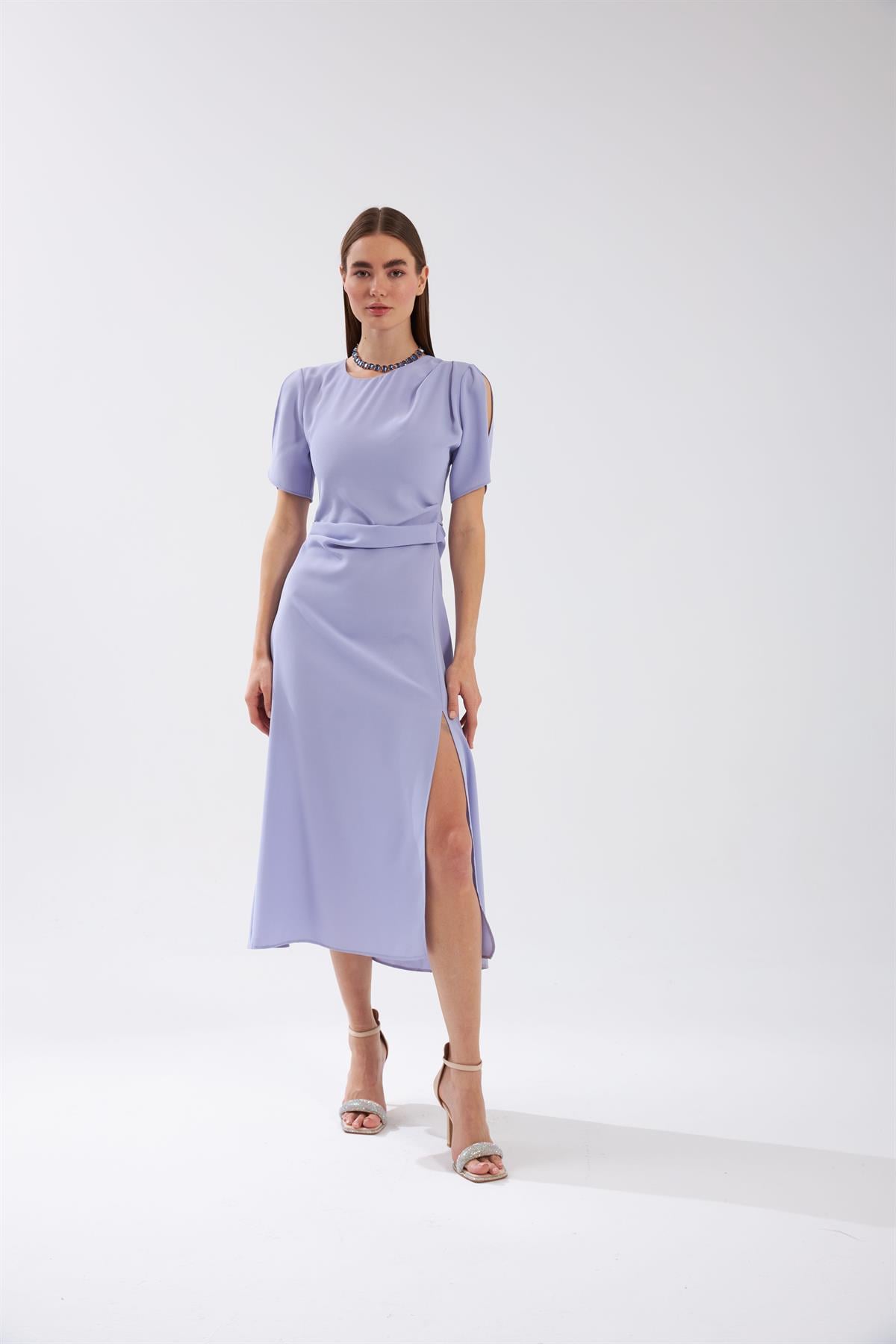 Nok Star Serisi Maxi Boy Elbise Lila