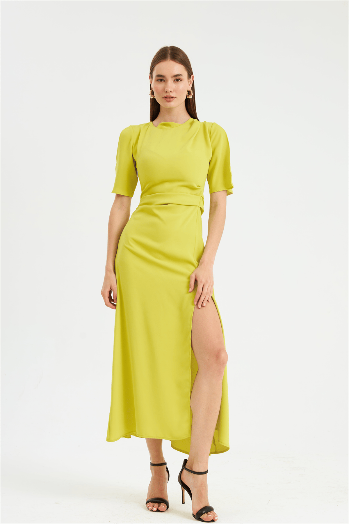 Nok Star Serisi Maxi Boy Elbise Lime