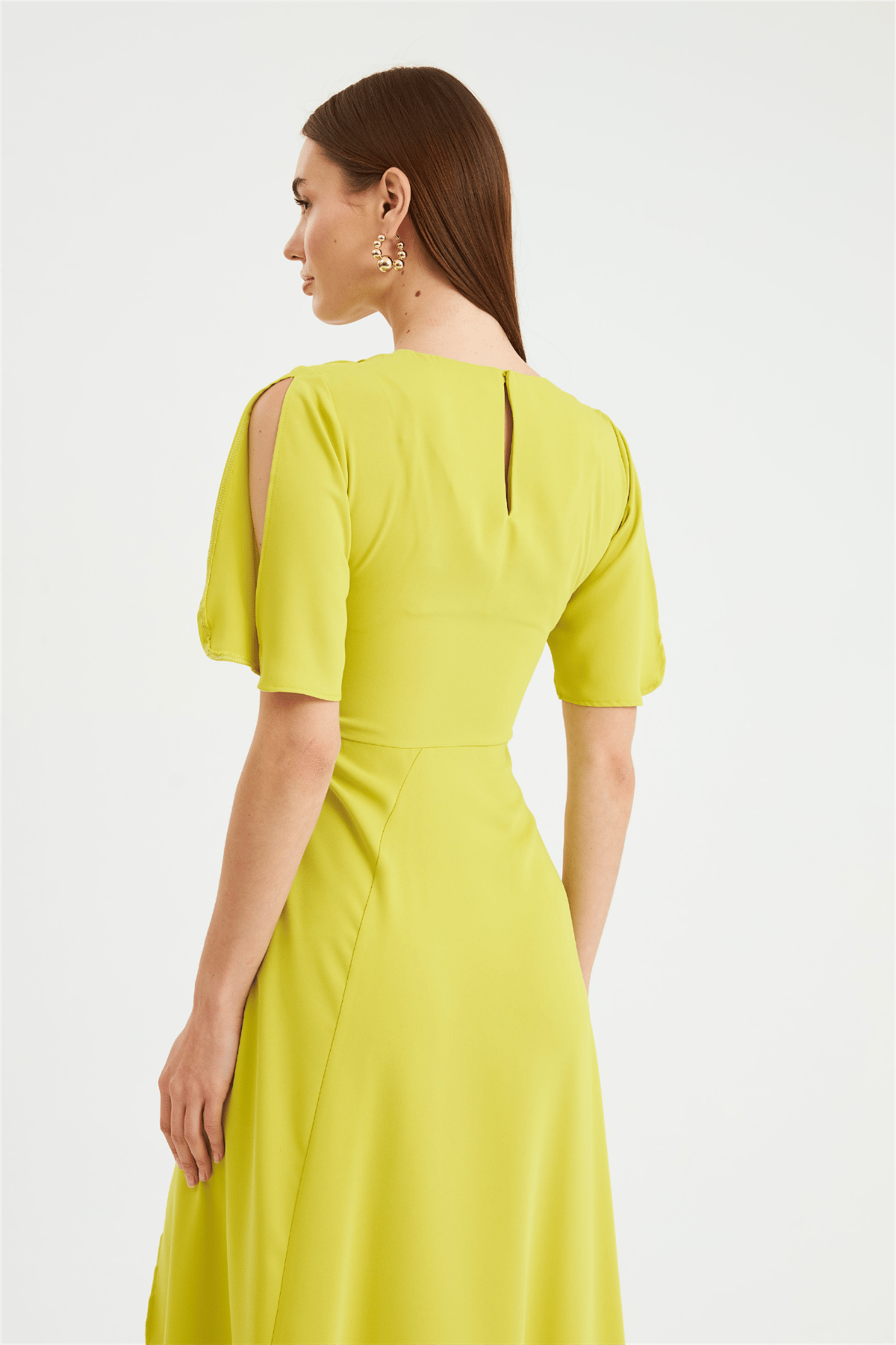 Nok Star Serisi Maxi Boy Elbise Lime