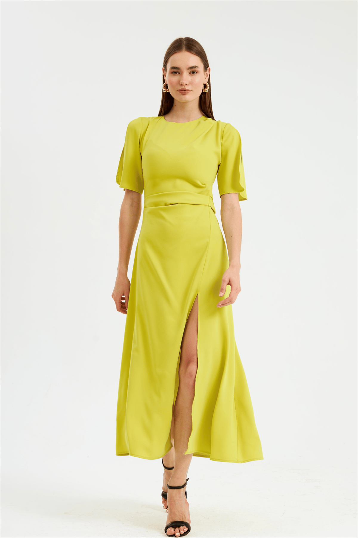 Nok Star Serisi Maxi Boy Elbise Lime