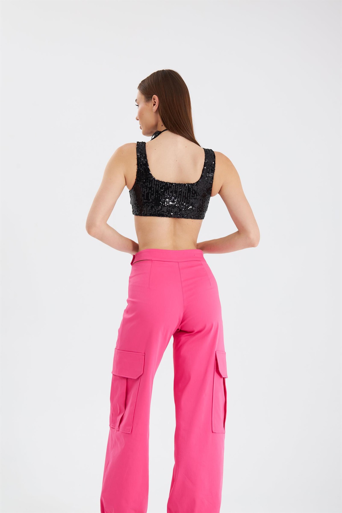 Nok Star Serisi Pencere Detaylı Pantolon Pembe