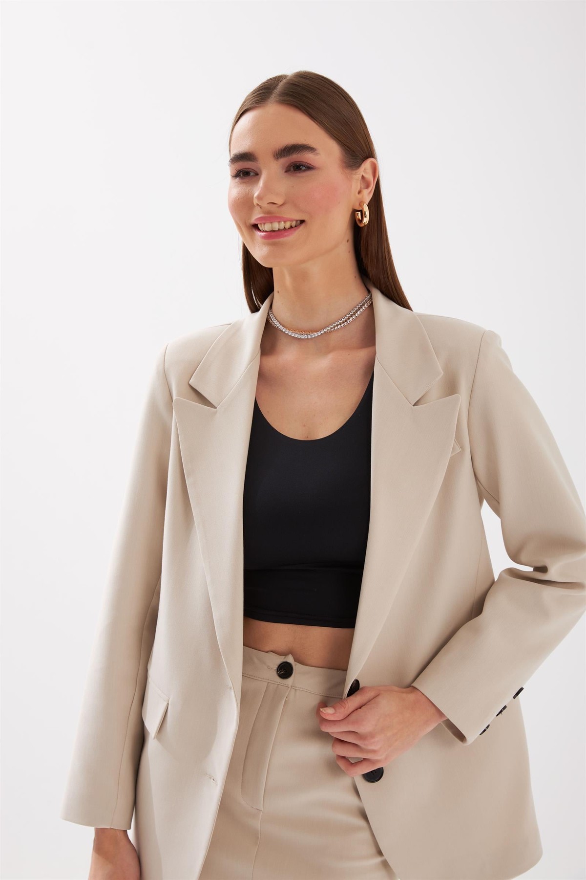 Oversize Blazer Jacket Bej