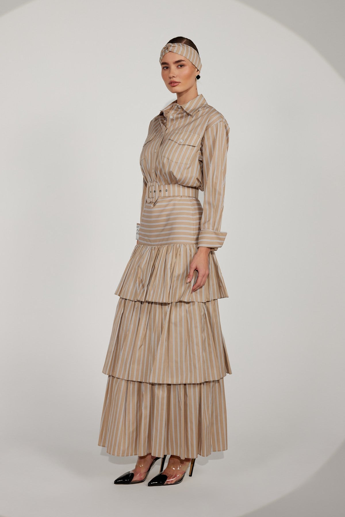 Queen Breeze Maxi Skirt&Belt Beige