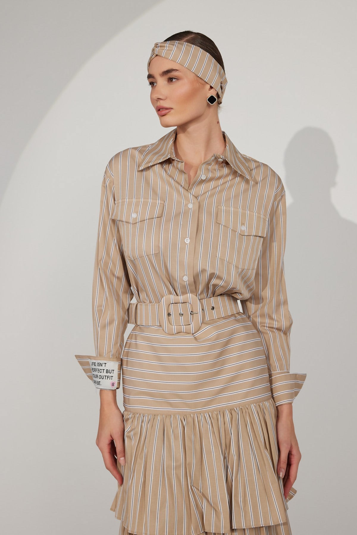 Queen Breeze Maxi Skirt&Belt Beige