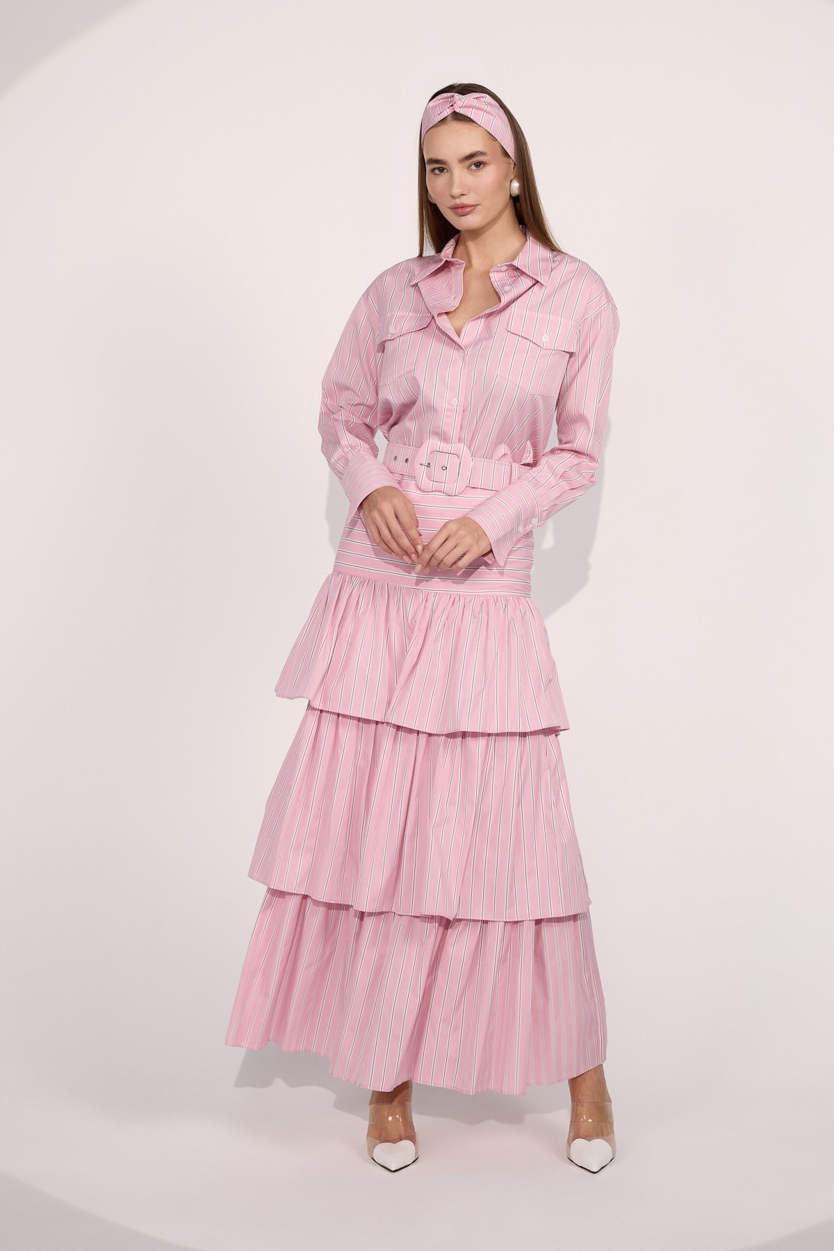 Queen Breeze Maxi Skirt&Belt Pink