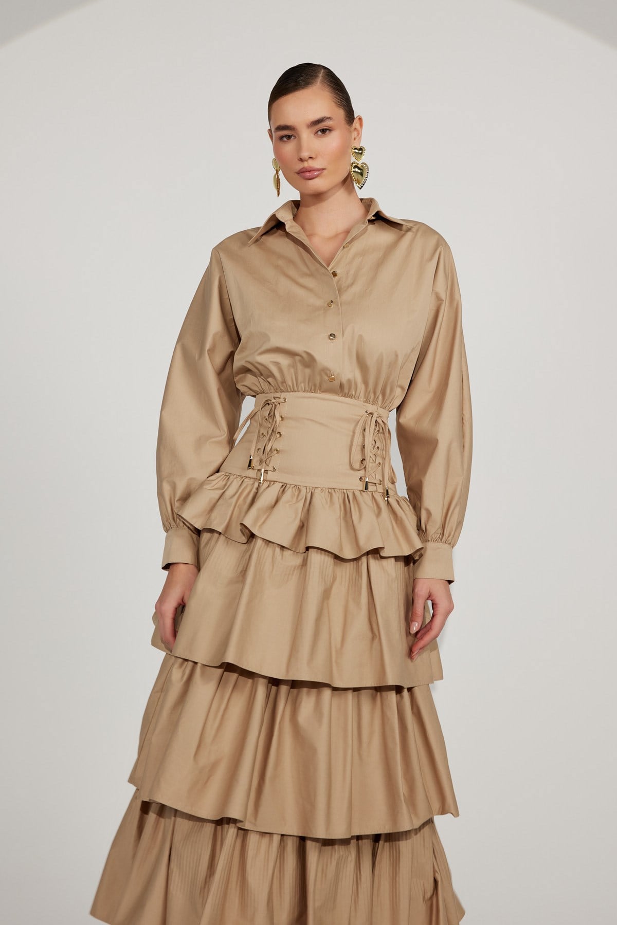 Queen Cloud Maxi Dress Beige