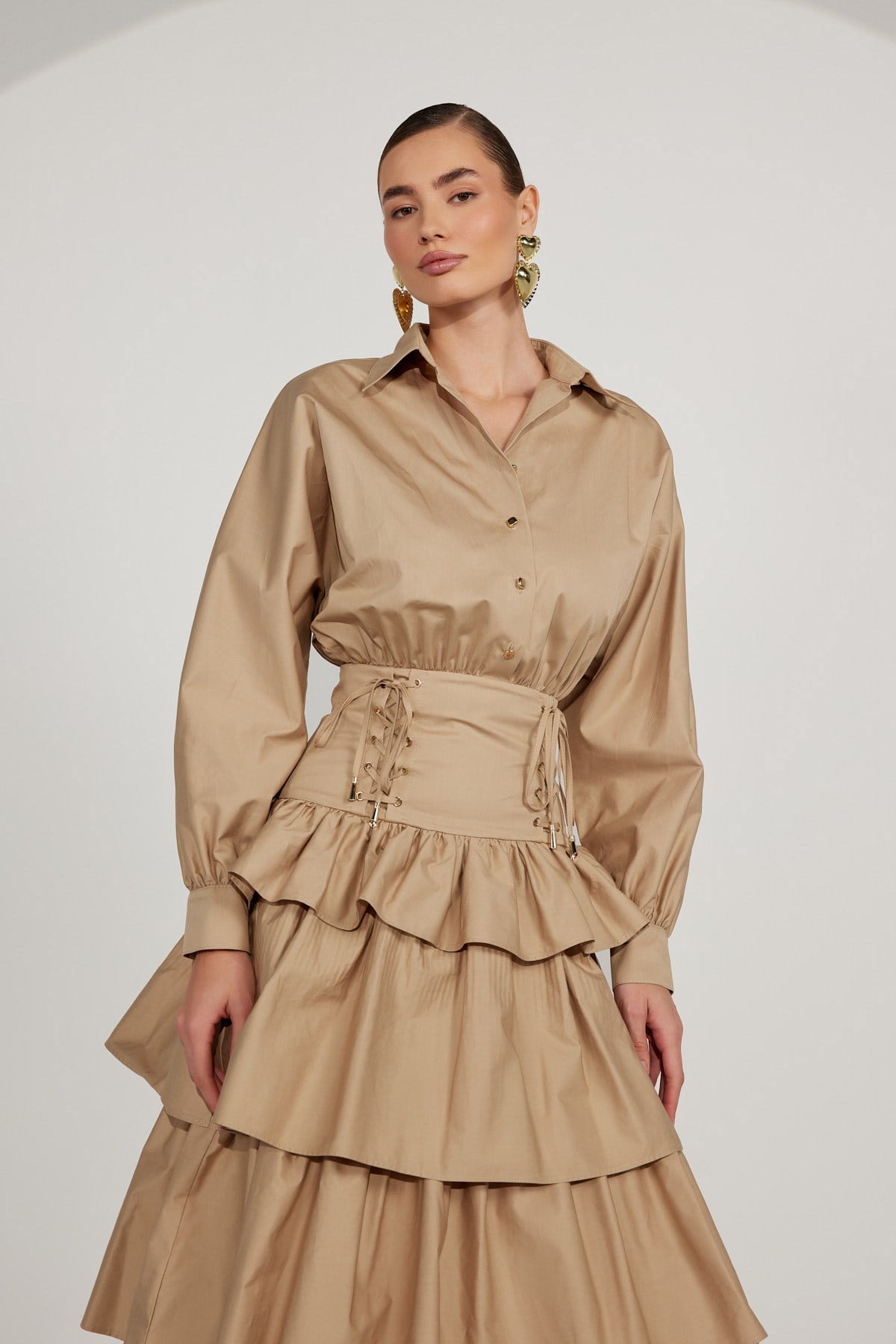 Queen Cloud Maxi Dress Beige