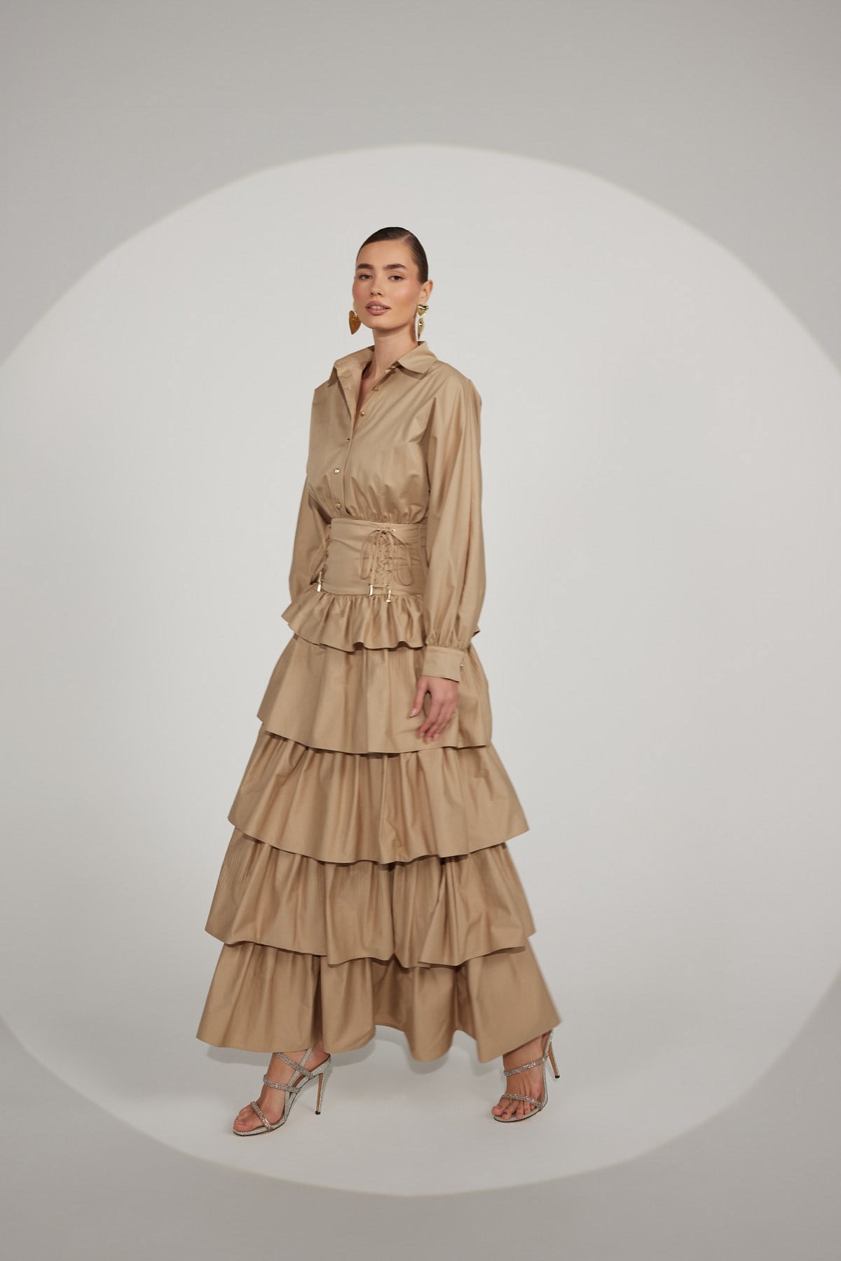 Queen Cloud Maxi Dress Beige