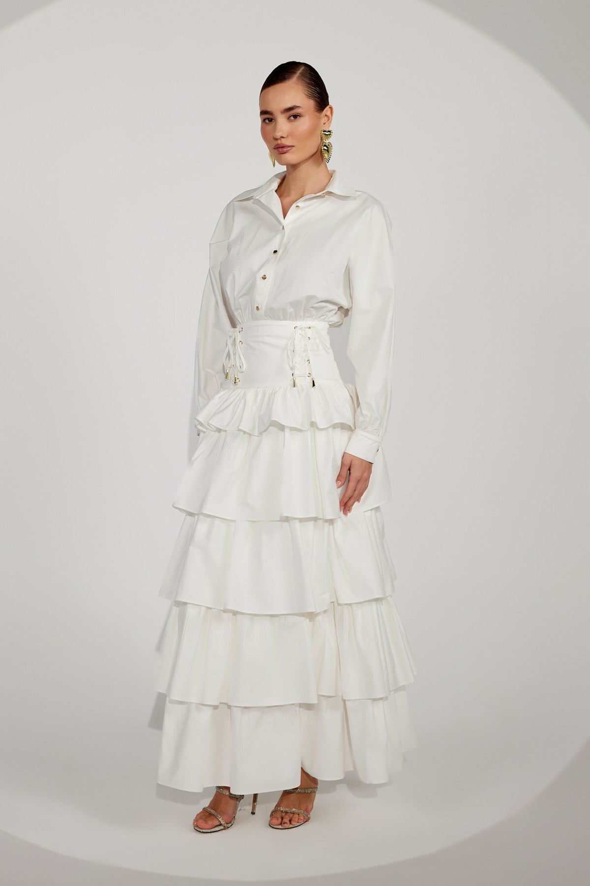Queen Cloud Maxi Dress White