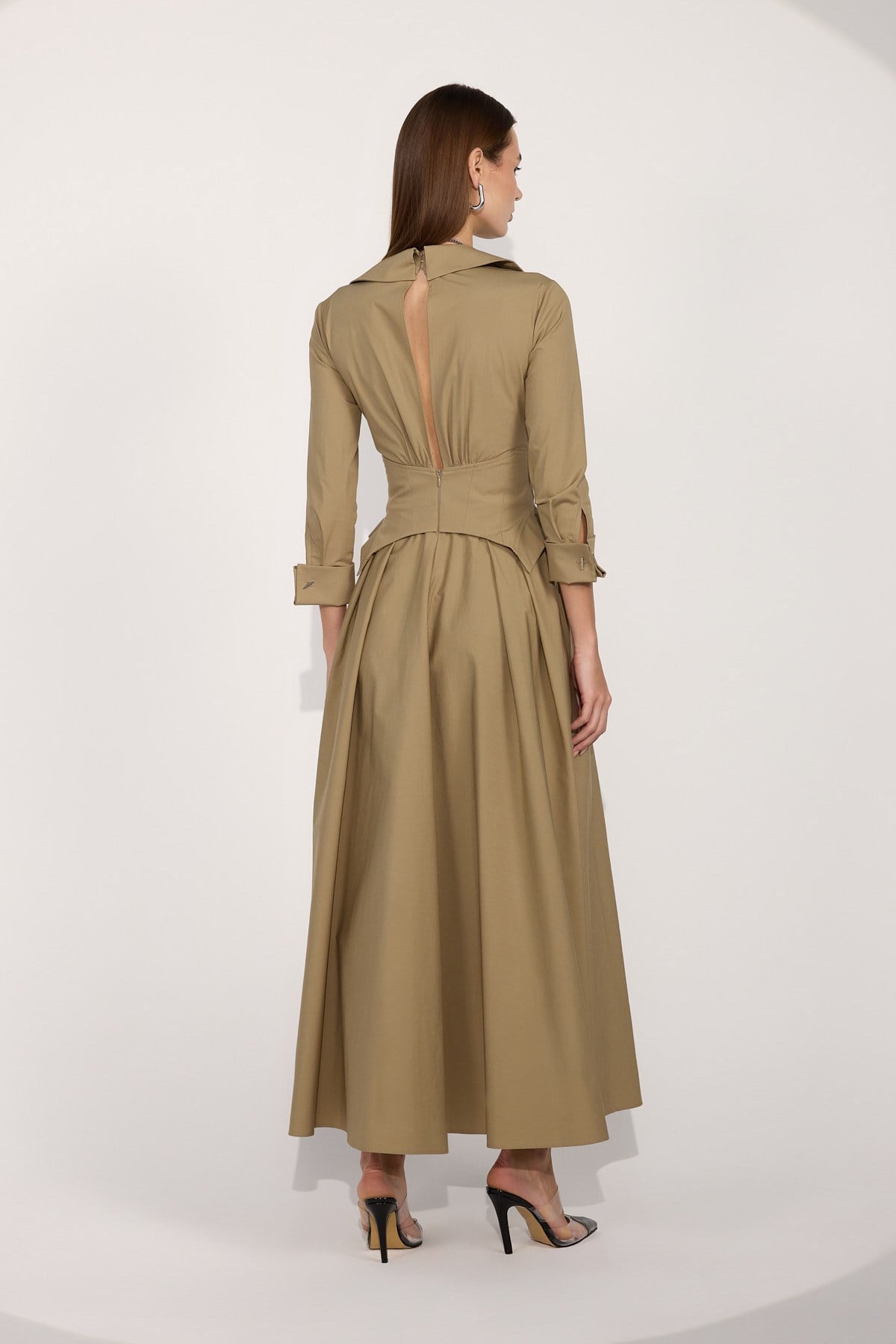 Queen Corset Maxi Dress Bronze Brown