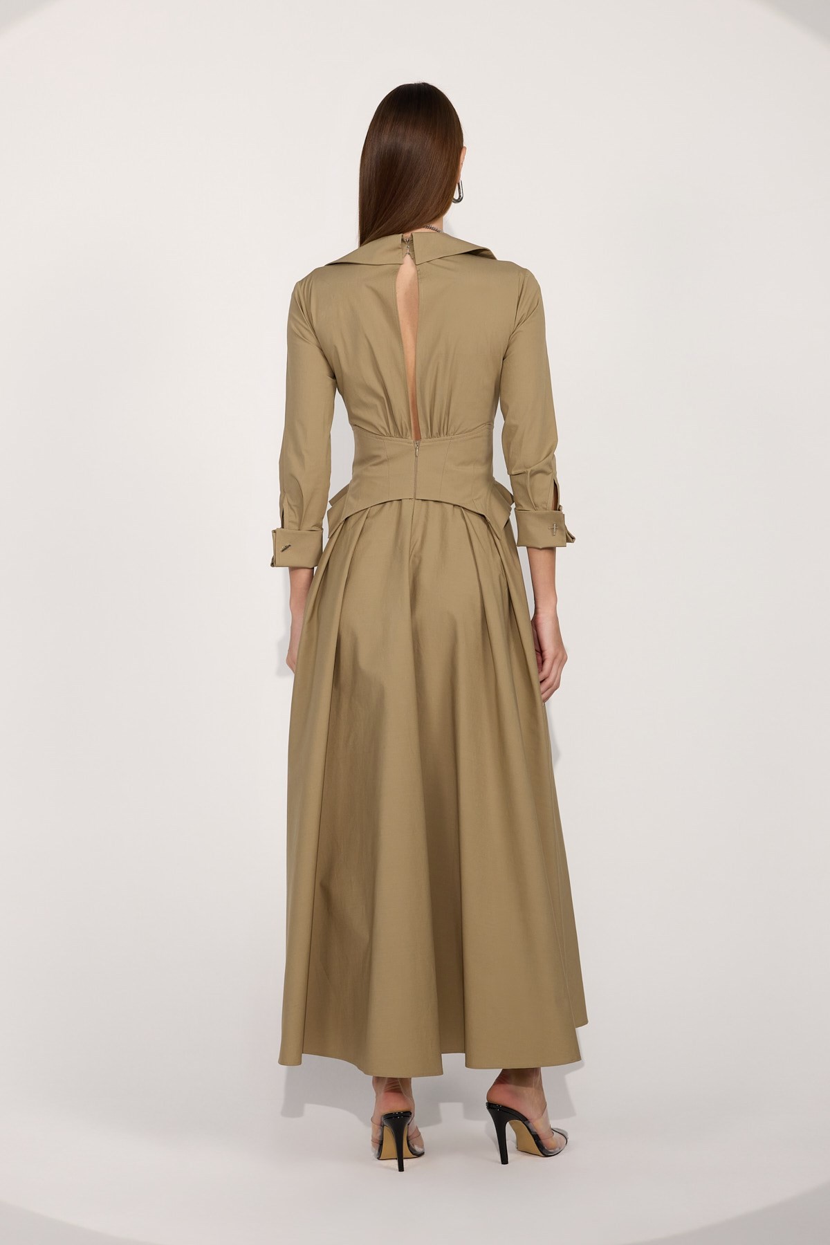Queen Corset Maxi Dress Bronze Brown