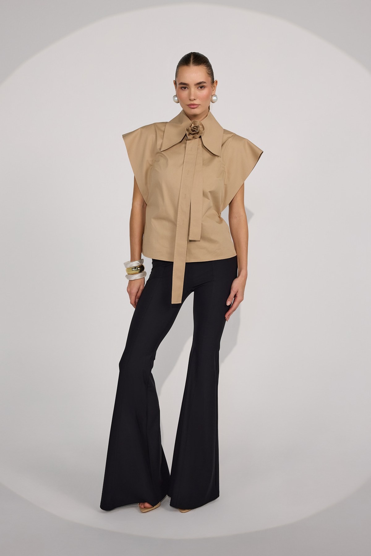 Queen Rose Blouse Bronze Brown