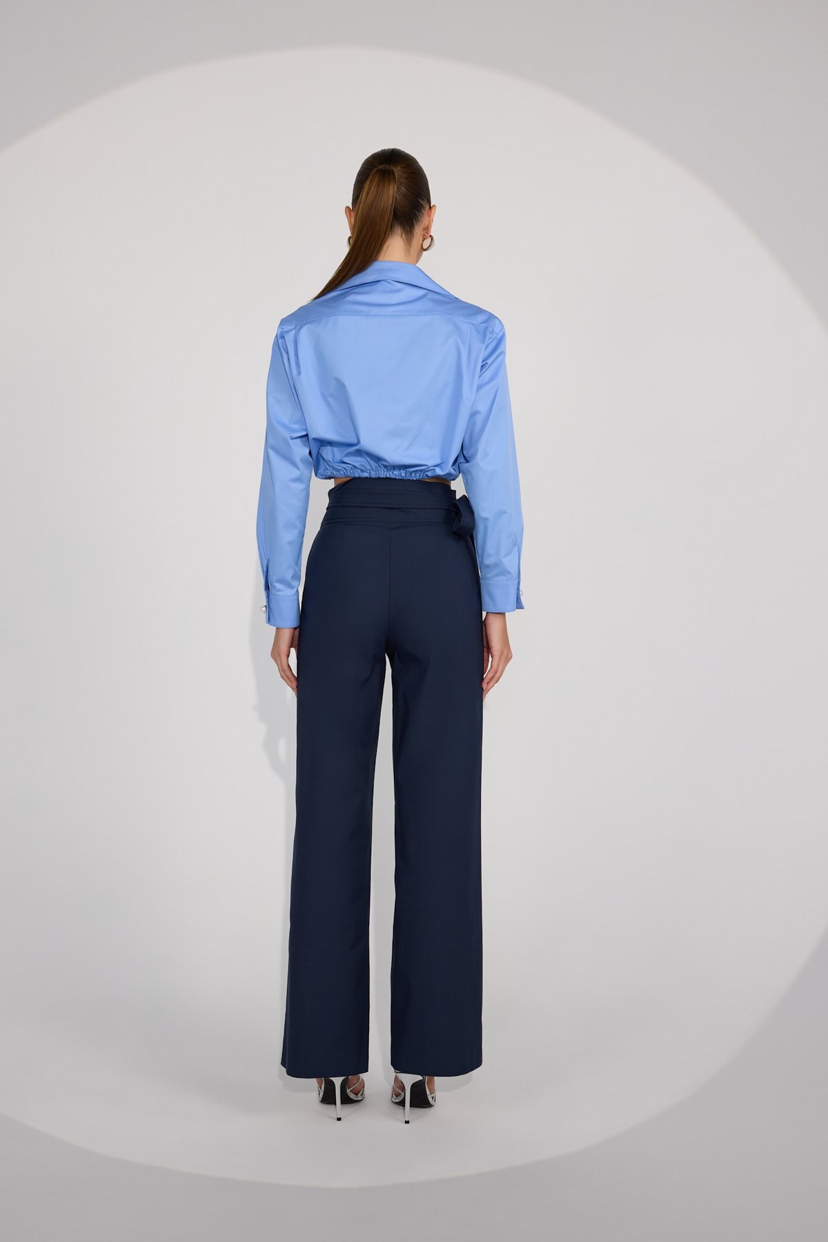 Regal Crop Blouse Blue
