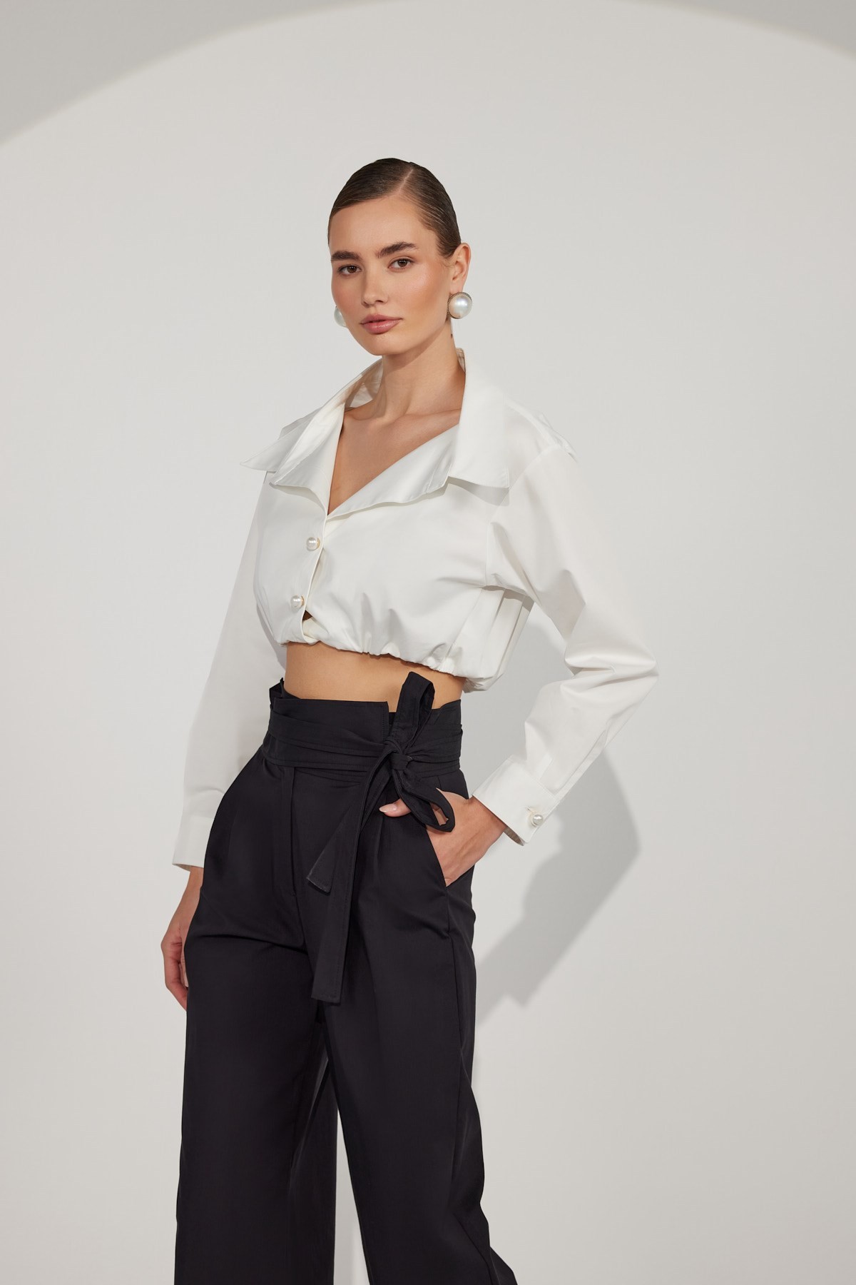 Regal Crop Blouse White