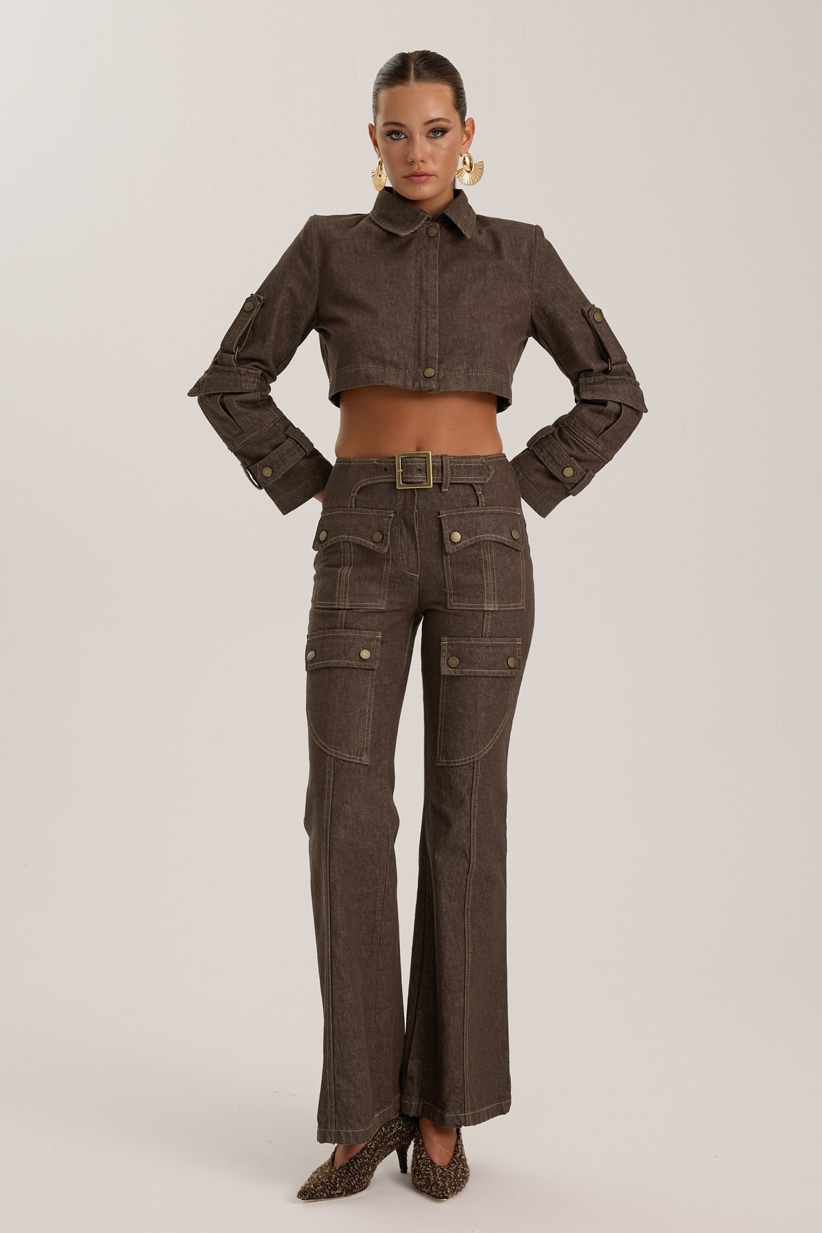 Rock Star Denim Jacket CHOCOLATE