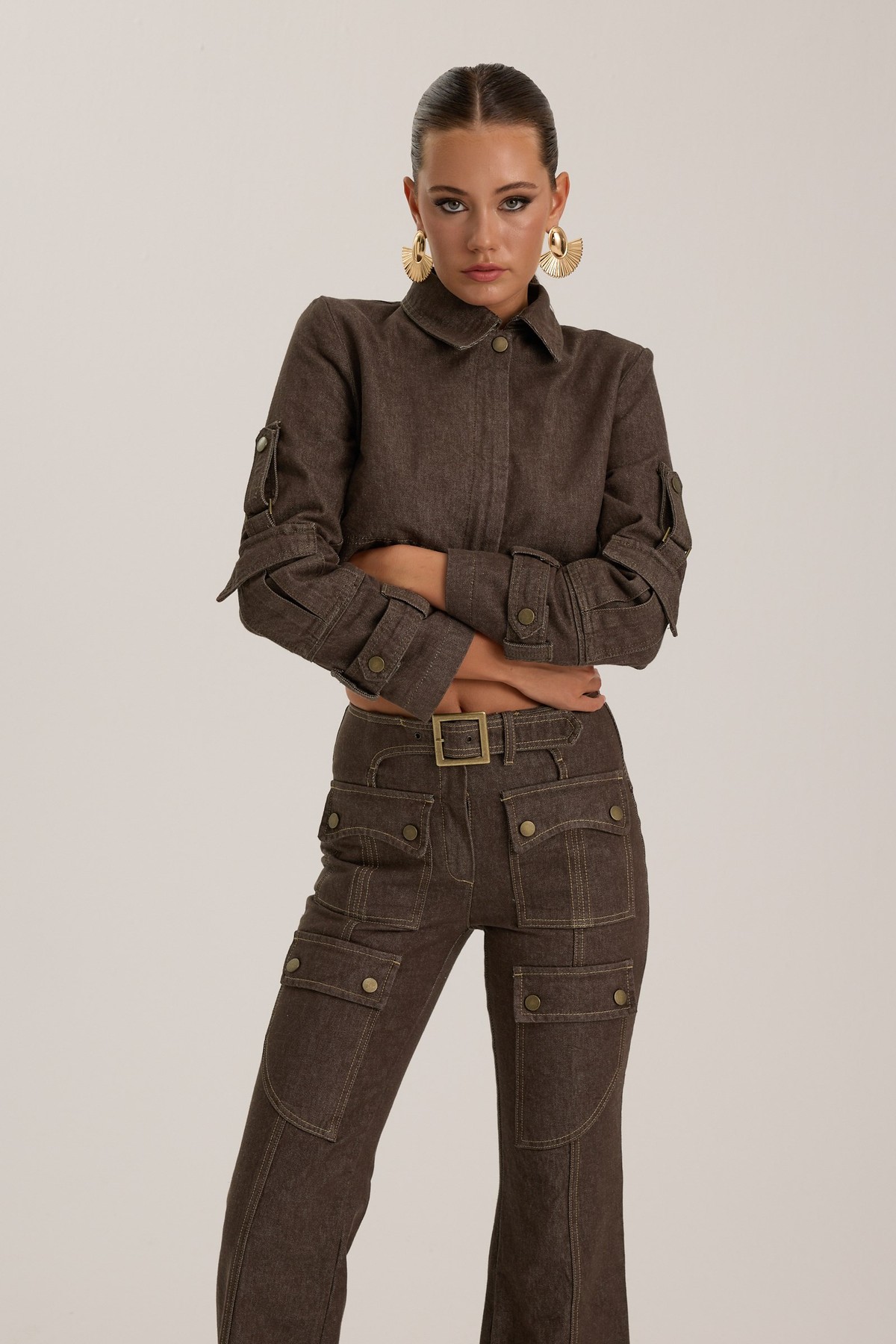Rock Star Denim Jacket CHOCOLATE