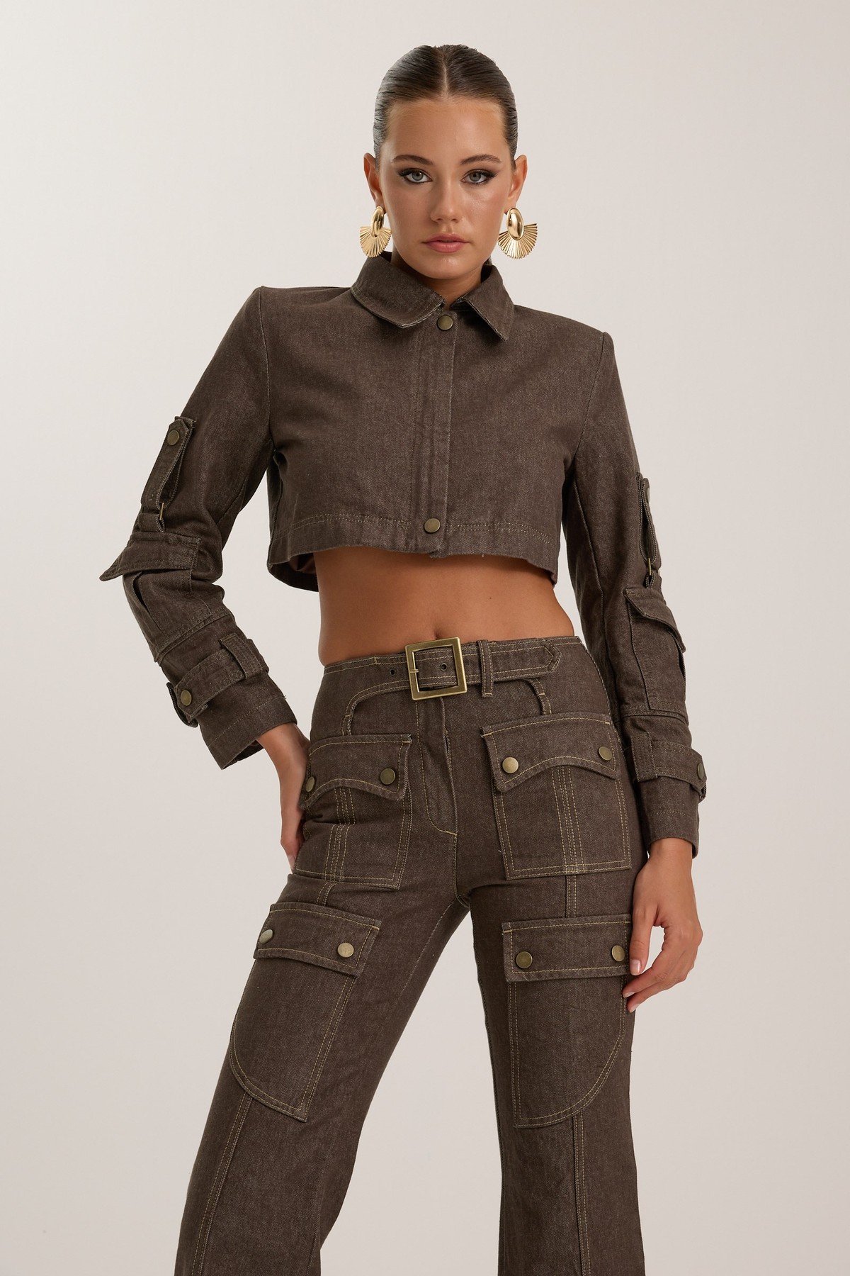 Rock Star Denim Jacket CHOCOLATE