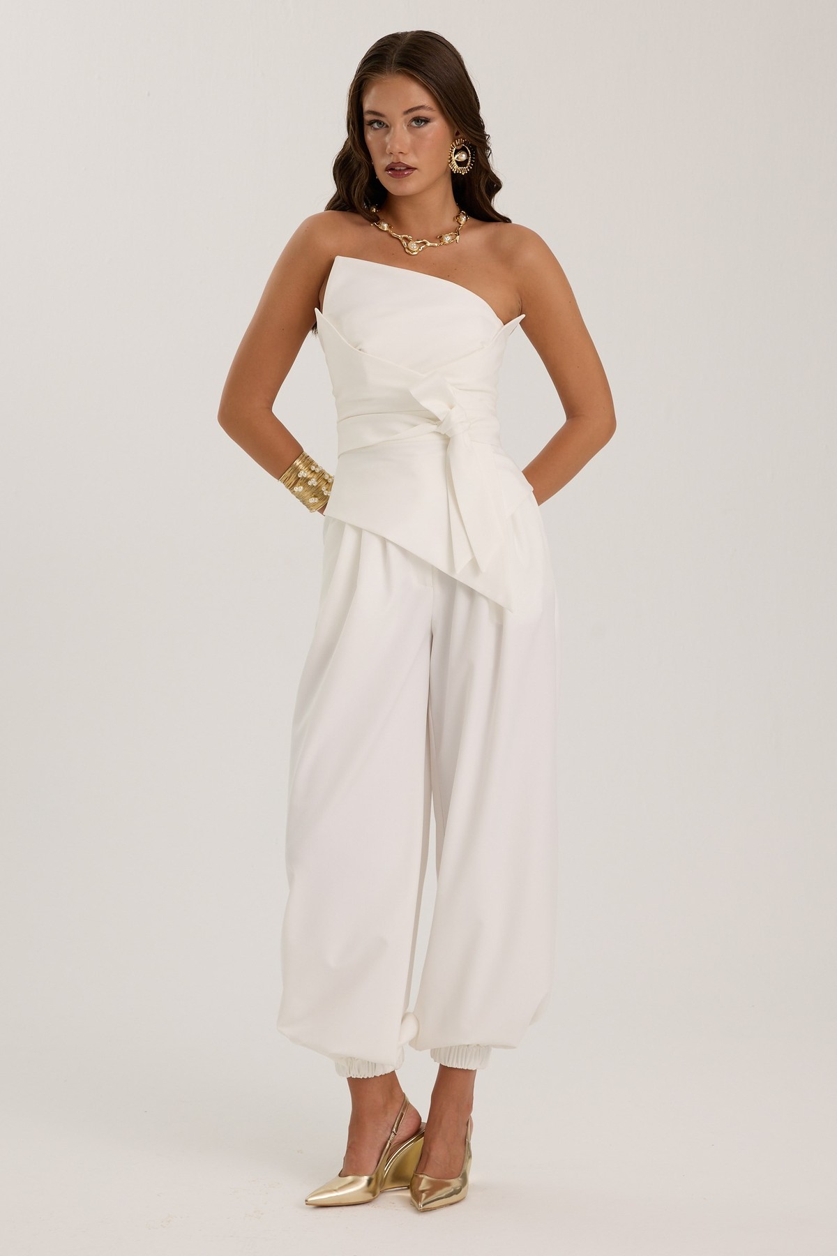 Sculpt Wrap Bustier Ecru