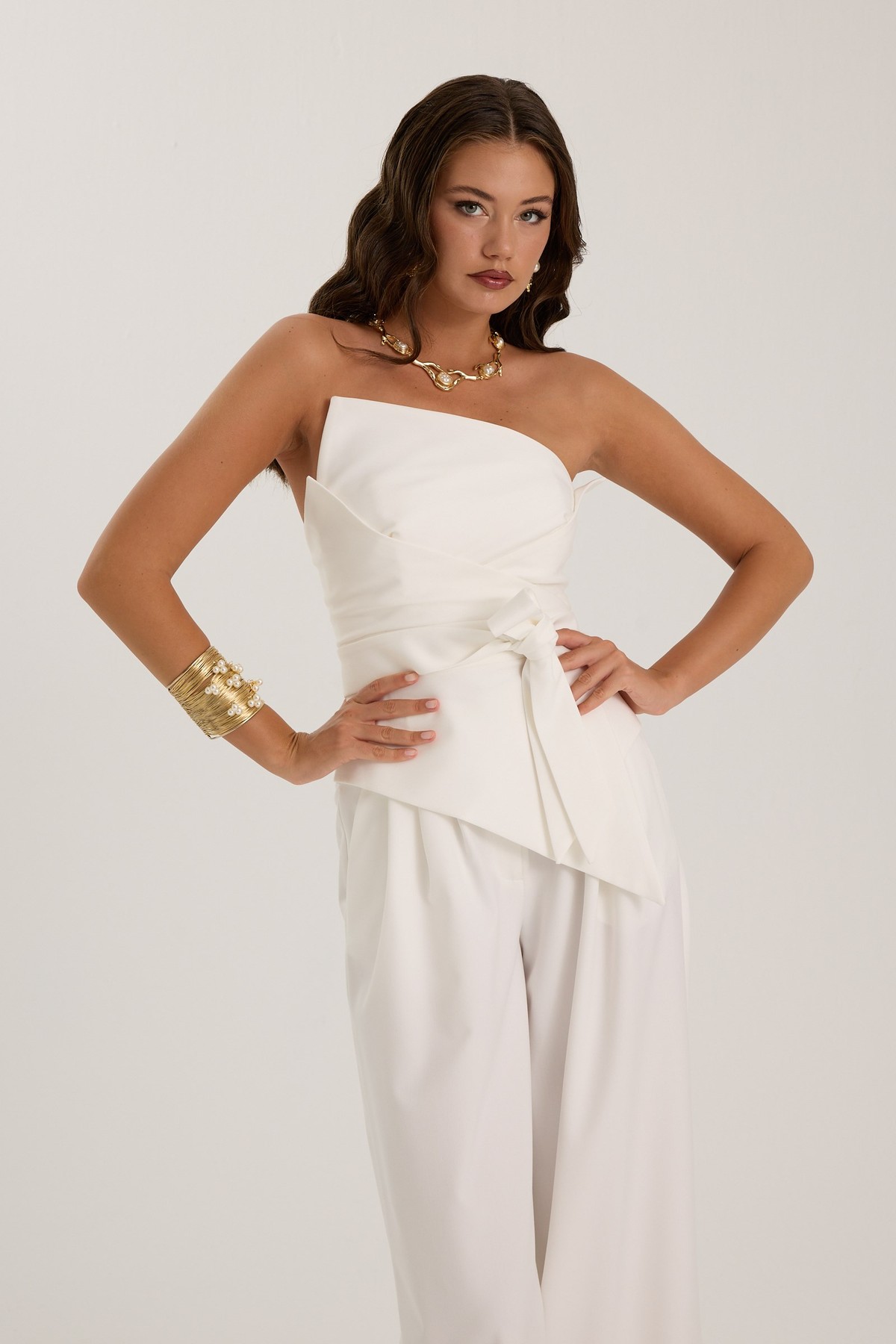Sculpt Wrap Bustier Ecru