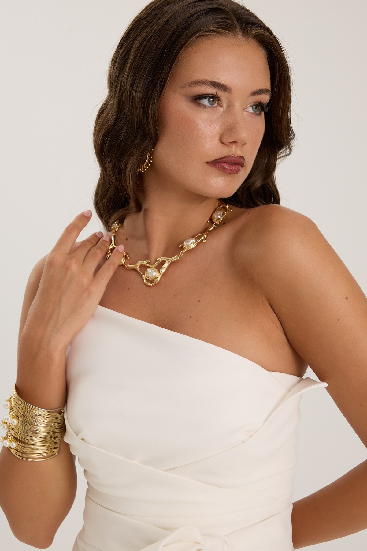 Sculpt Wrap Bustier Ecru