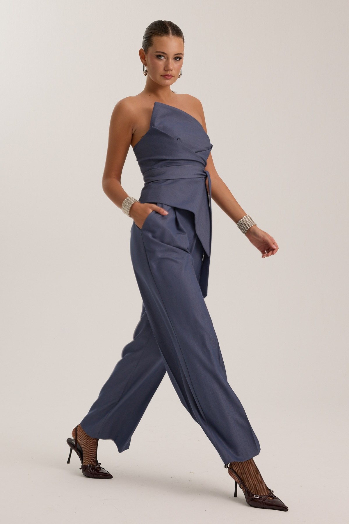 Sculpt Wrap Bustier İndigo