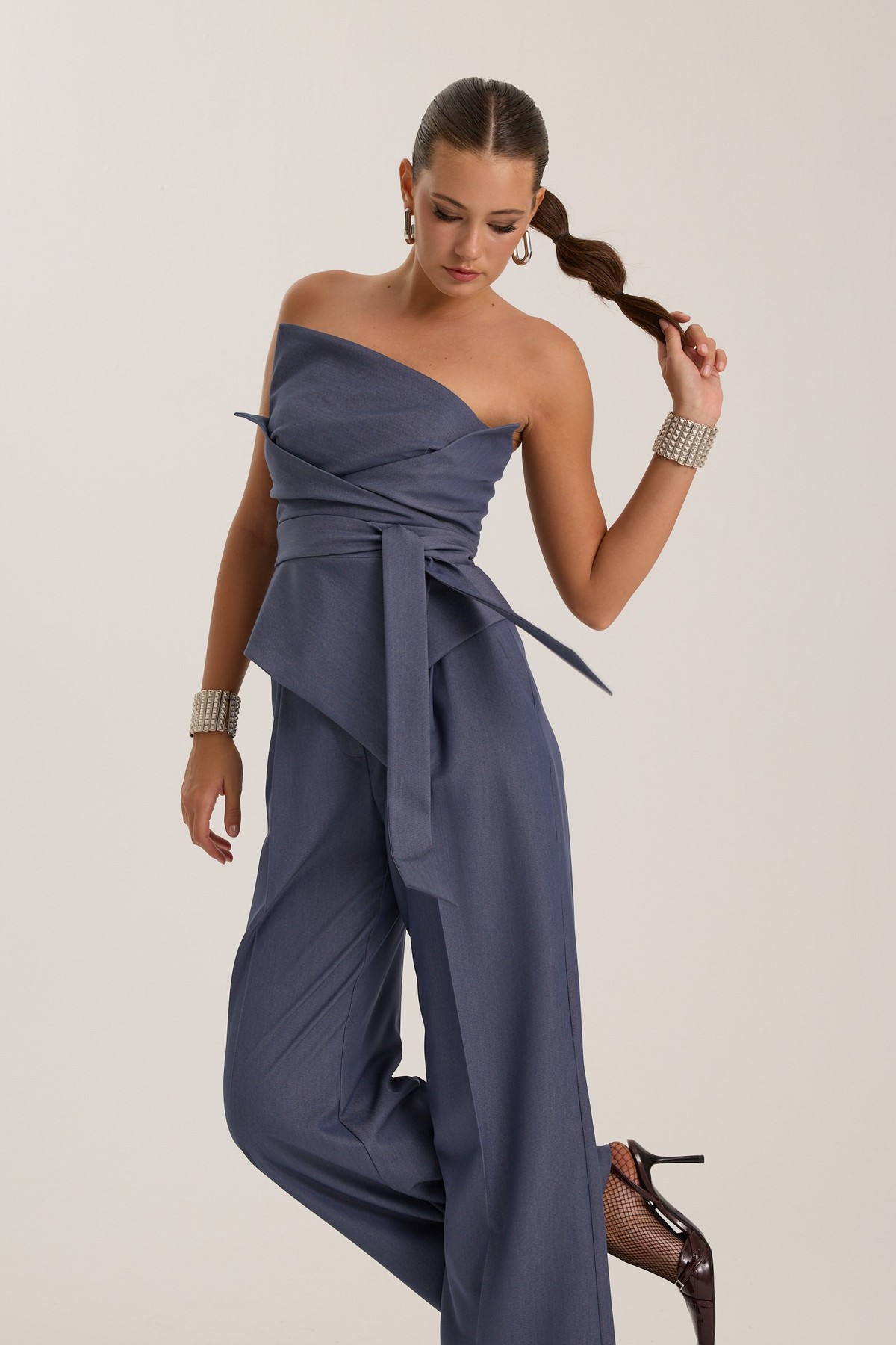 Sculpt Wrap Bustier İndigo