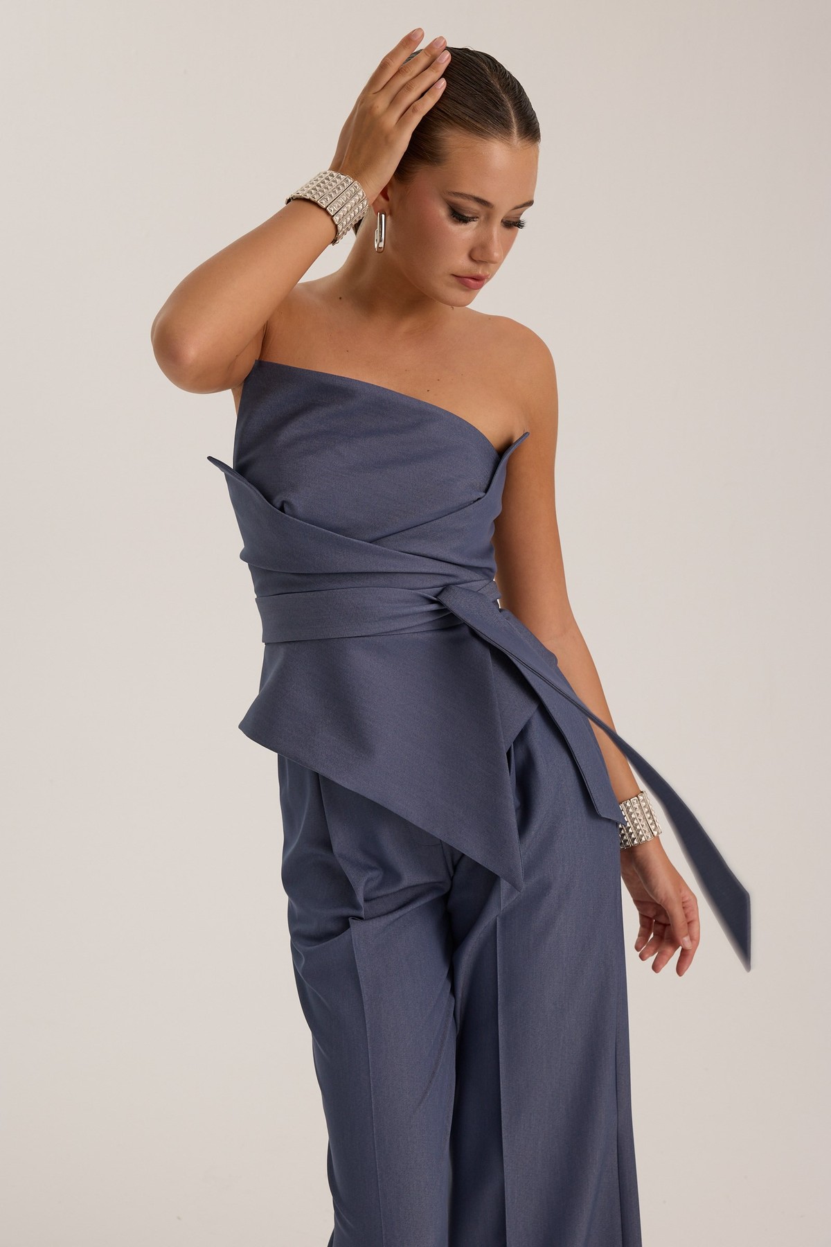 Sculpt Wrap Bustier İndigo