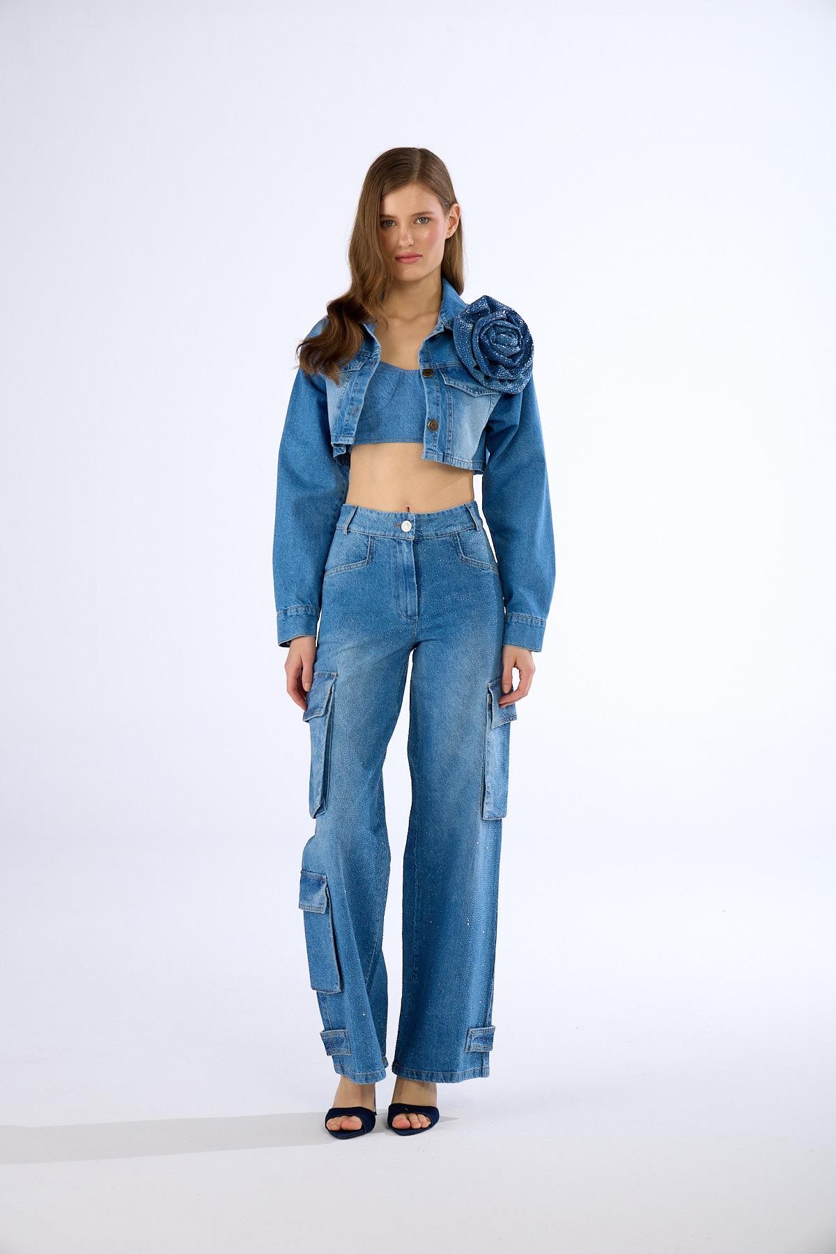 Shine Bright Like A Diamond Denim Pantolon LİGHT BLUE