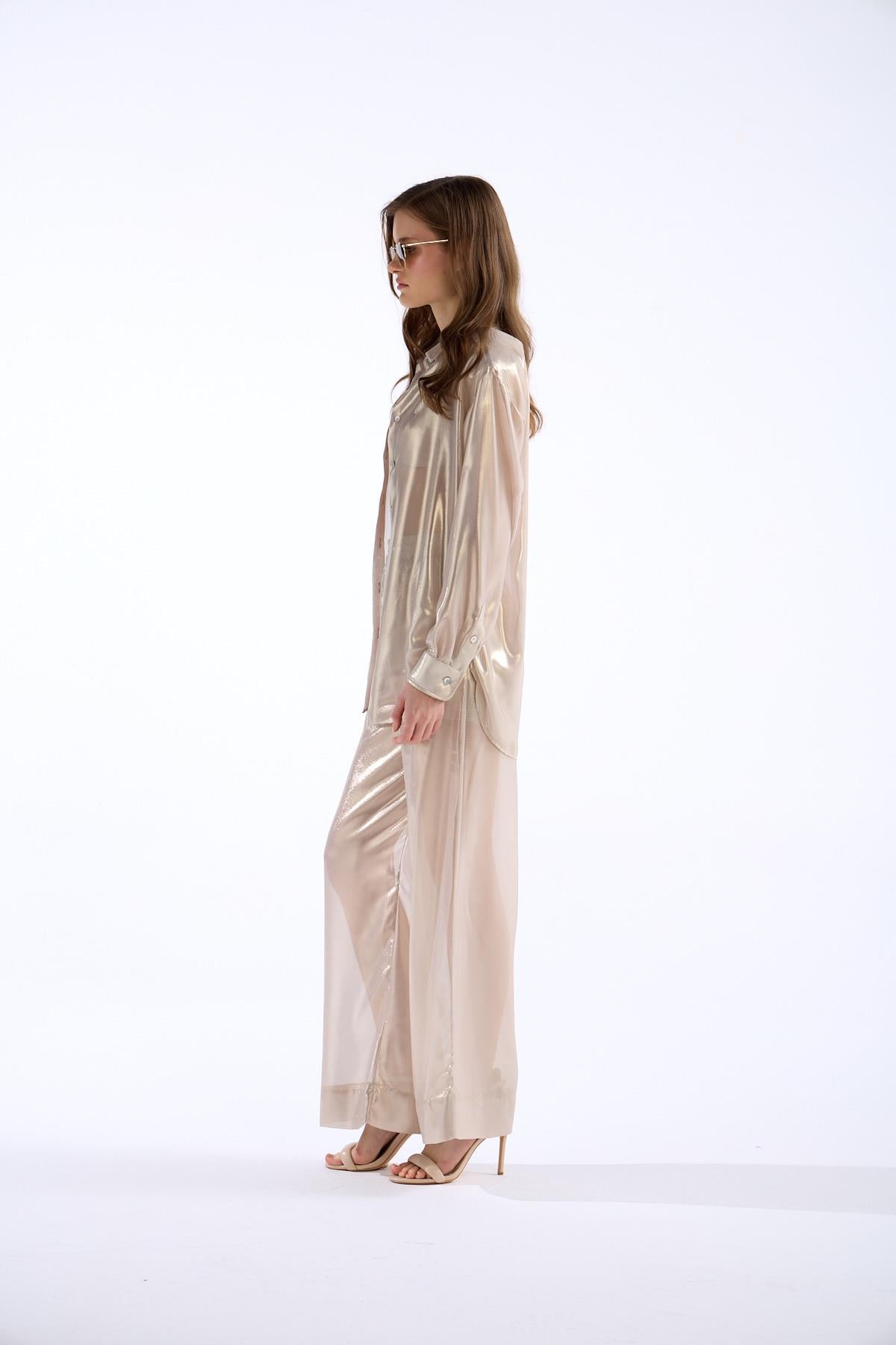So Shine Transparan Pantolon LİGHT GOLD