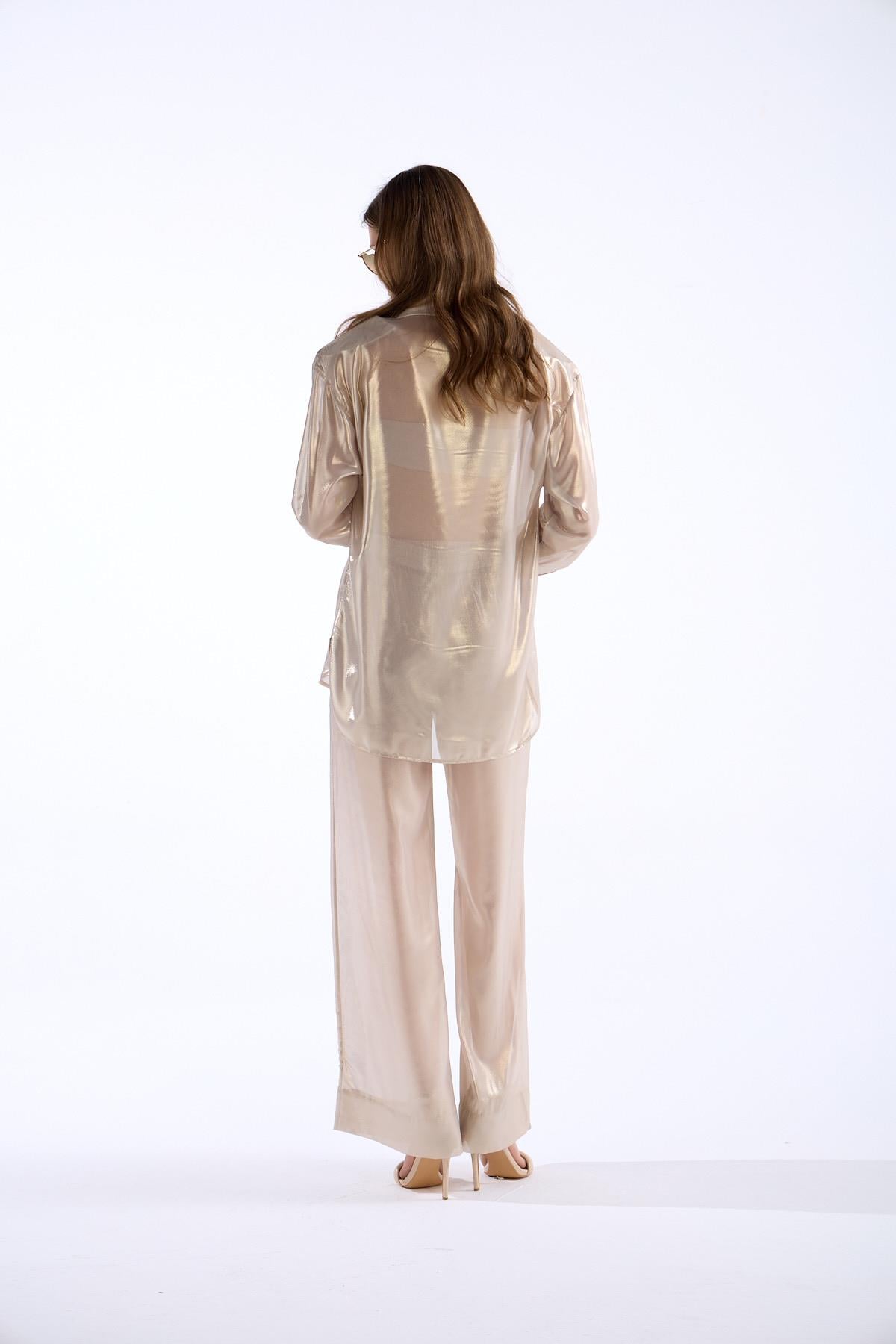 So Shine Transparan Pantolon LİGHT GOLD