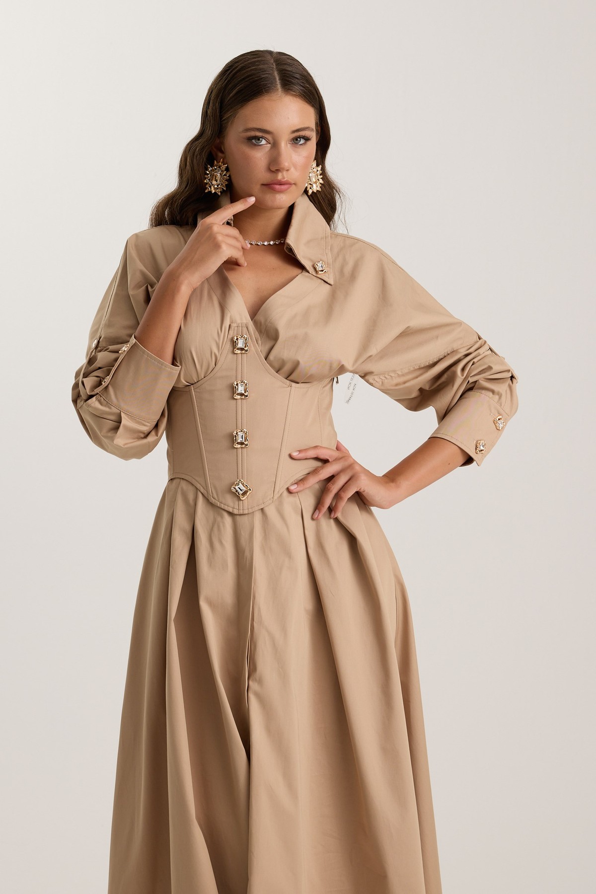 Tailored Grace Dress Beige