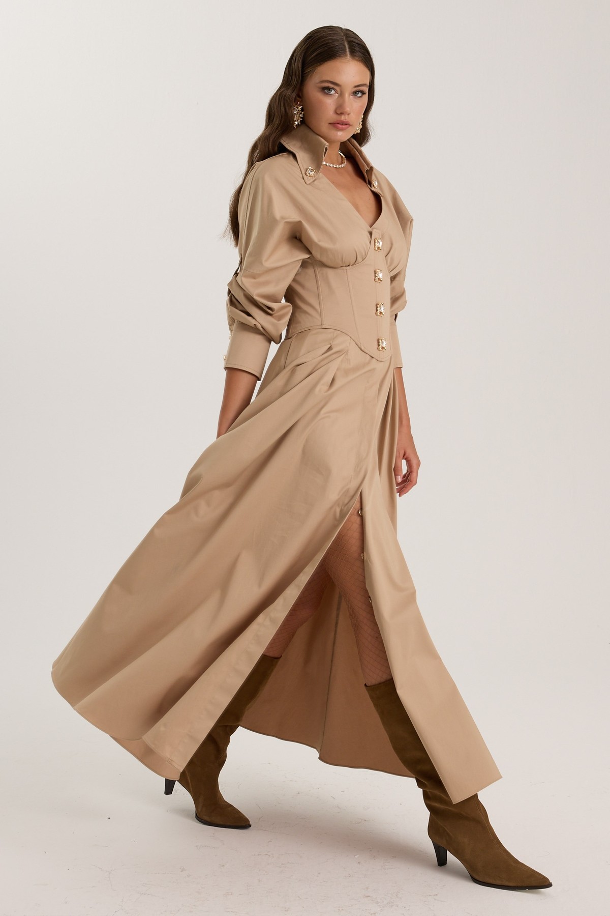 Tailored Grace Dress Beige