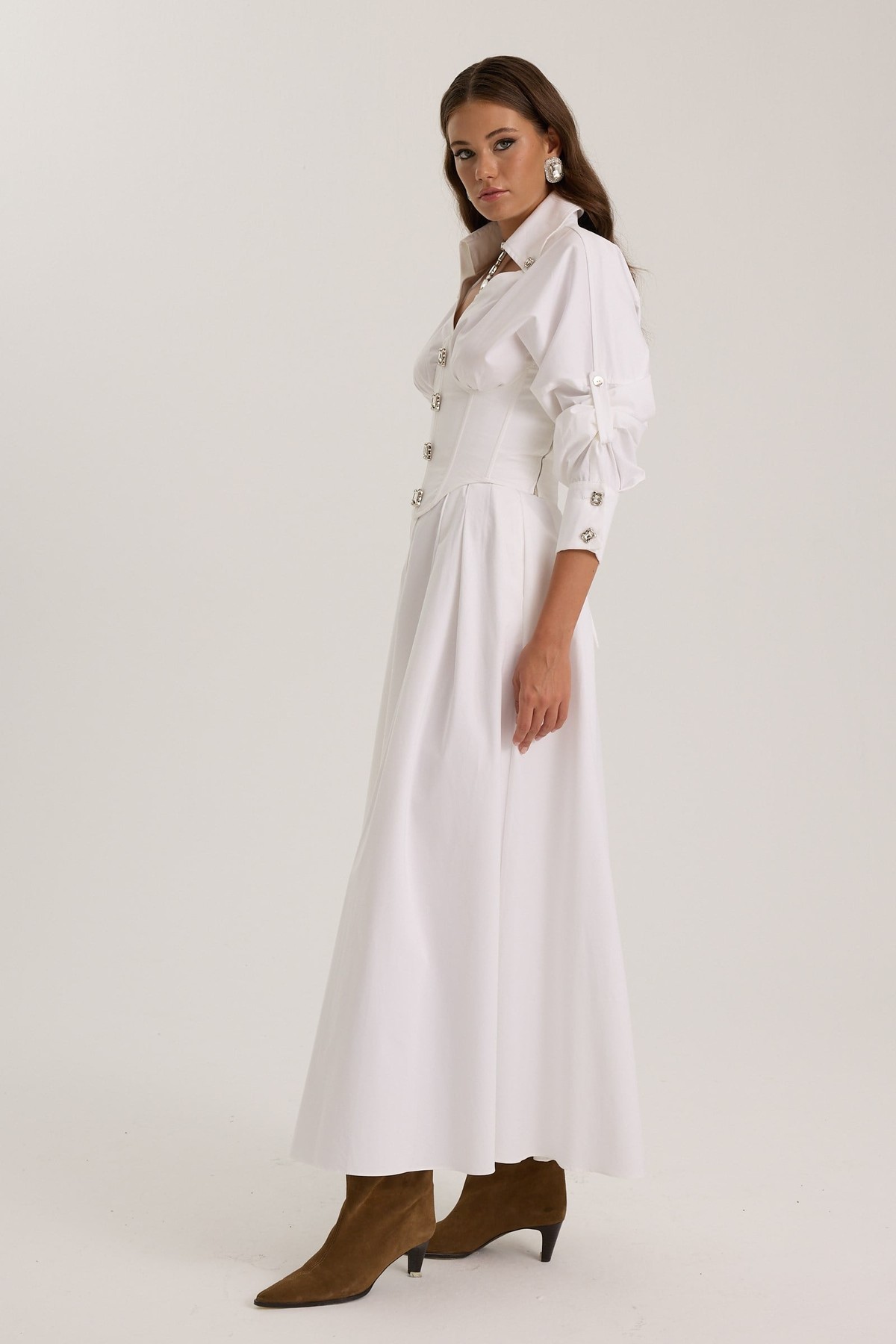 Tailored Grace Dress White