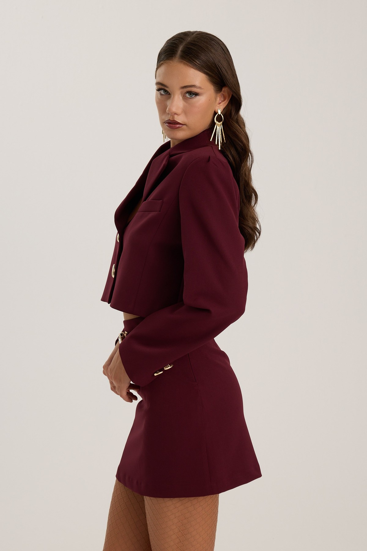 Tailored Whisper Blazer Burgundy