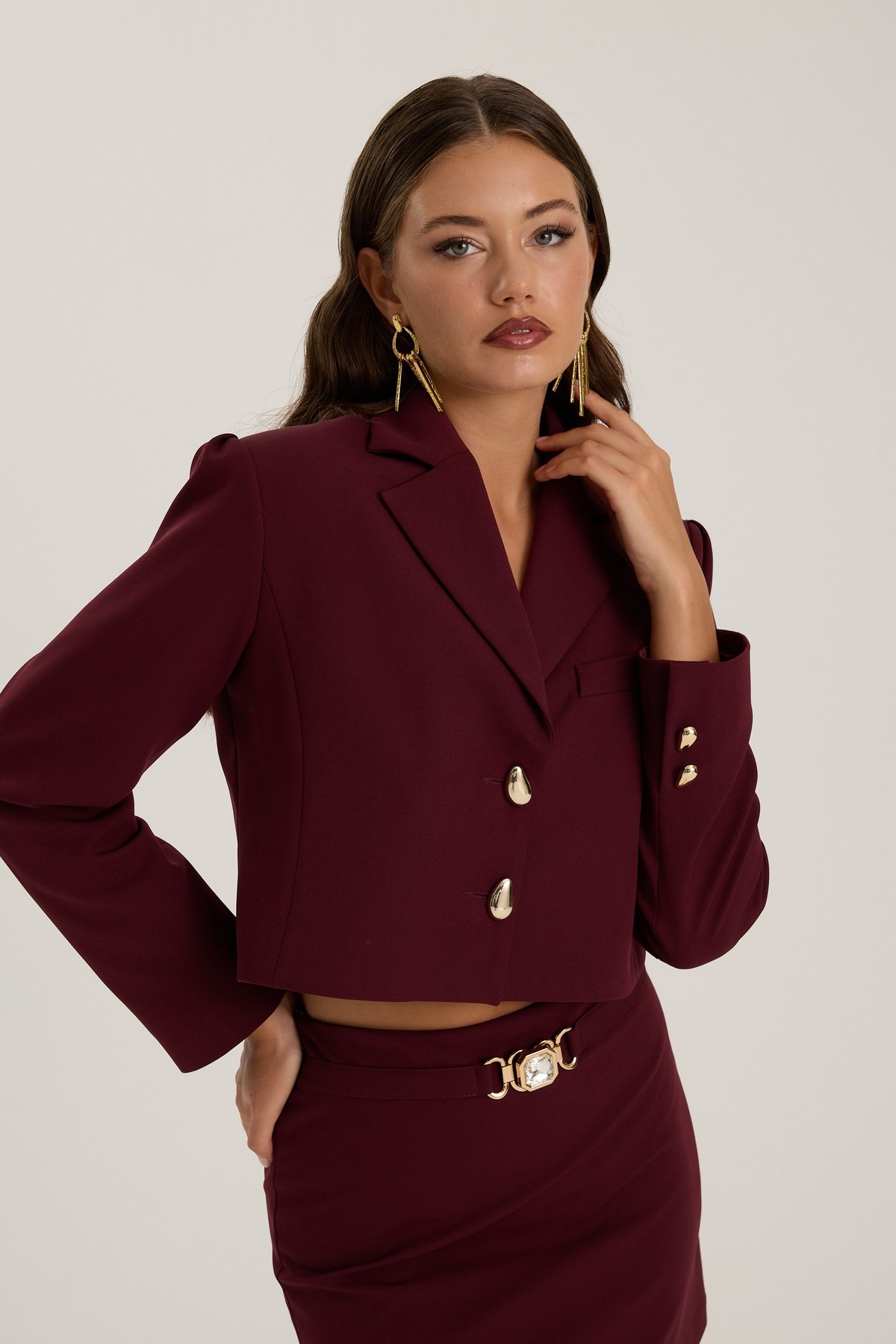 Tailored Whisper Blazer Burgundy