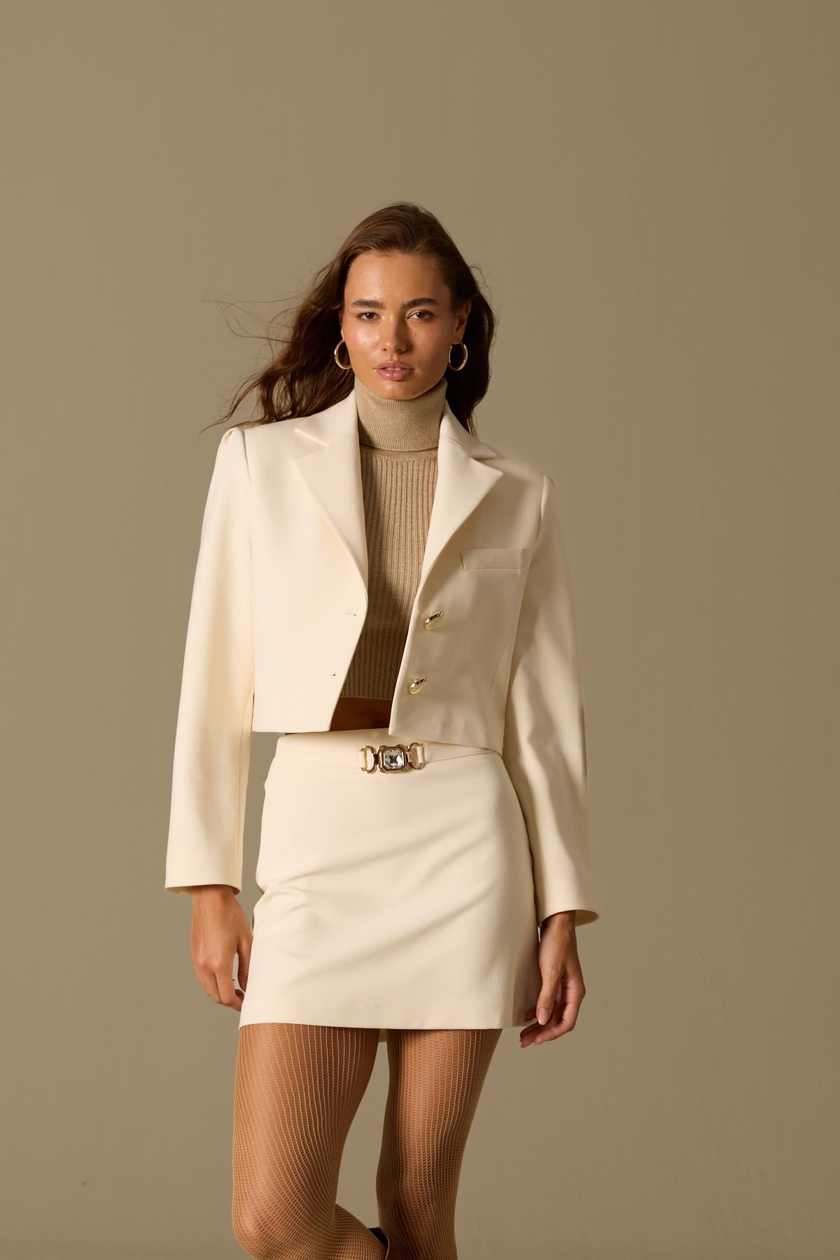 Tailored Whisper Blazer Ecru