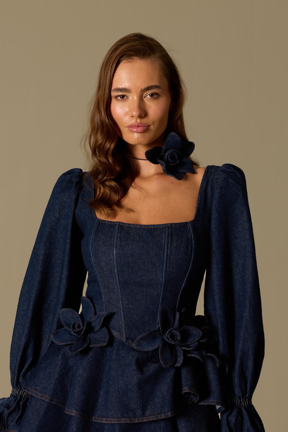 Tailor’s Rose Denim Dress Blue Denim