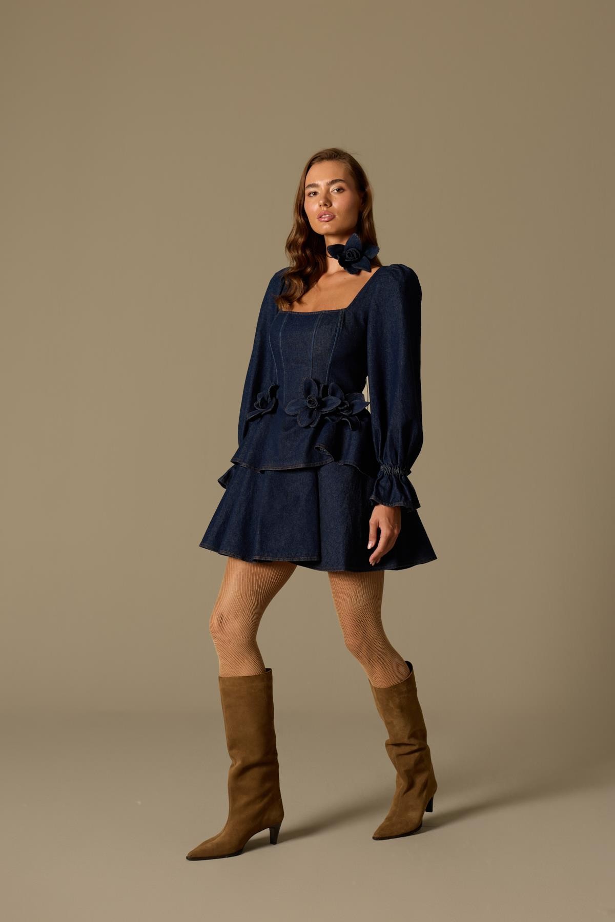 Tailor’s Rose Denim Dress Blue Denim