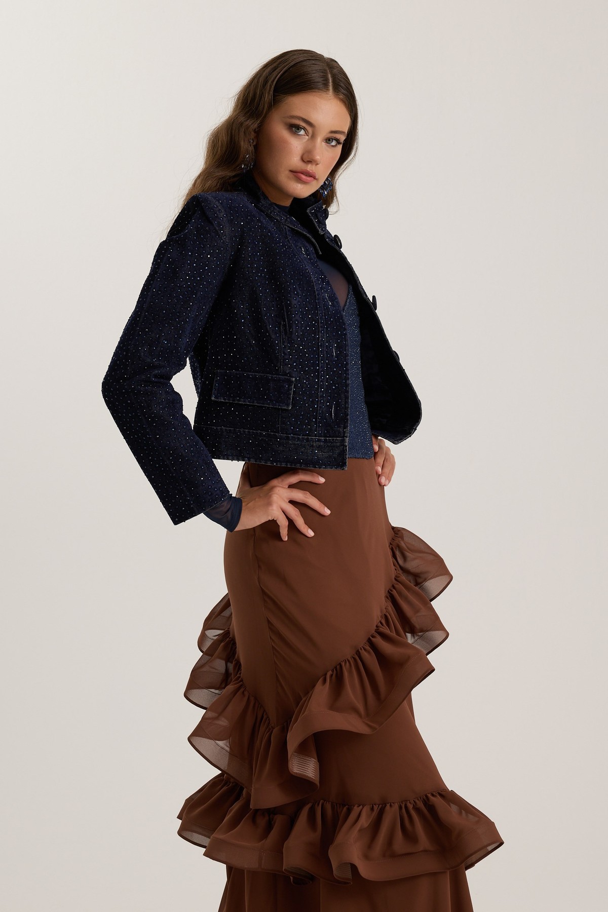 The Aura Crystal Jacket Dark Blue