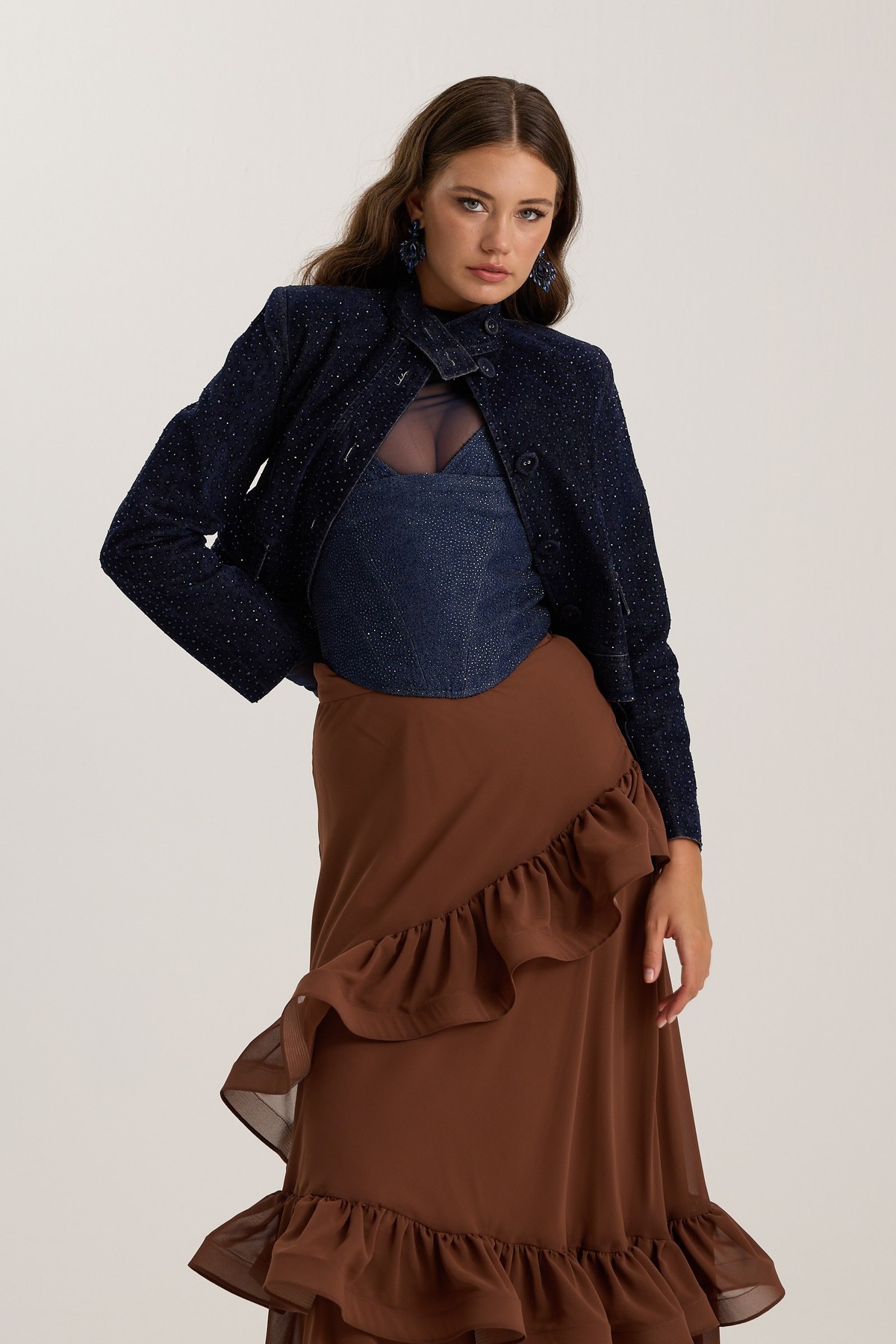 The Aura Crystal Jacket Dark Blue