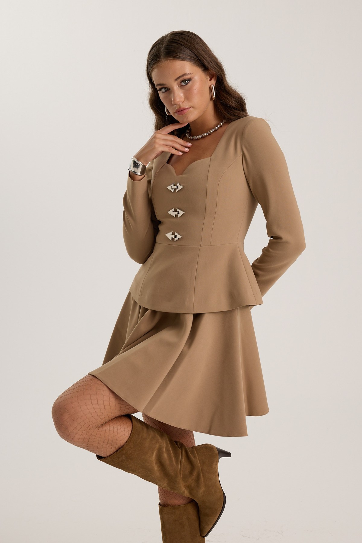 The Code Mini Skirt Bronze Brown