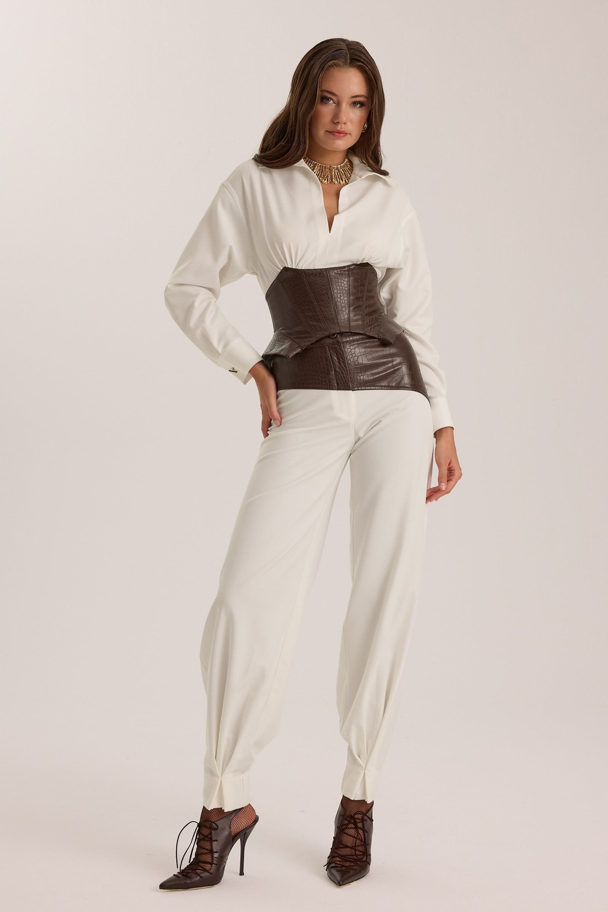 The Contrast Pant Ecru