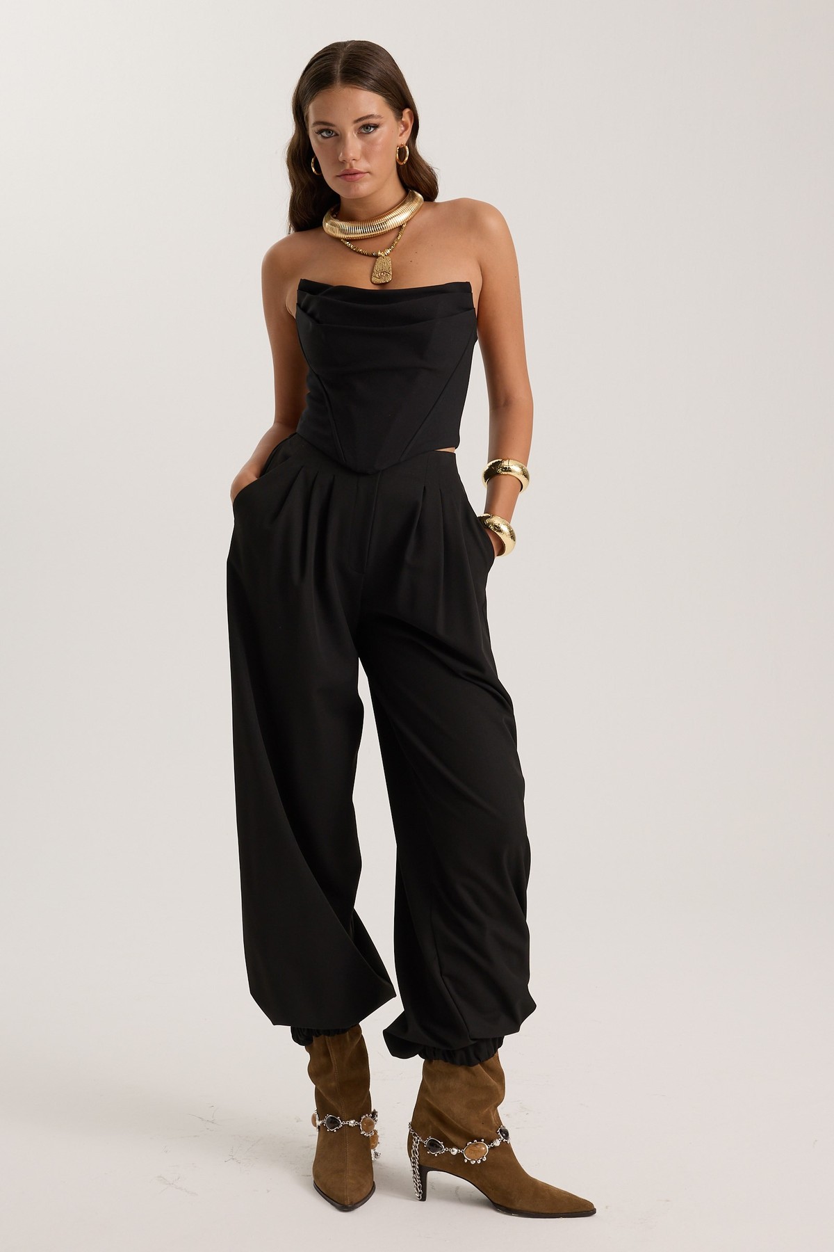 The Drape Bustier Black