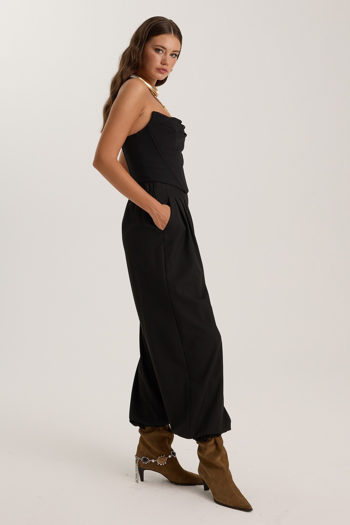 The Drape Bustier Black