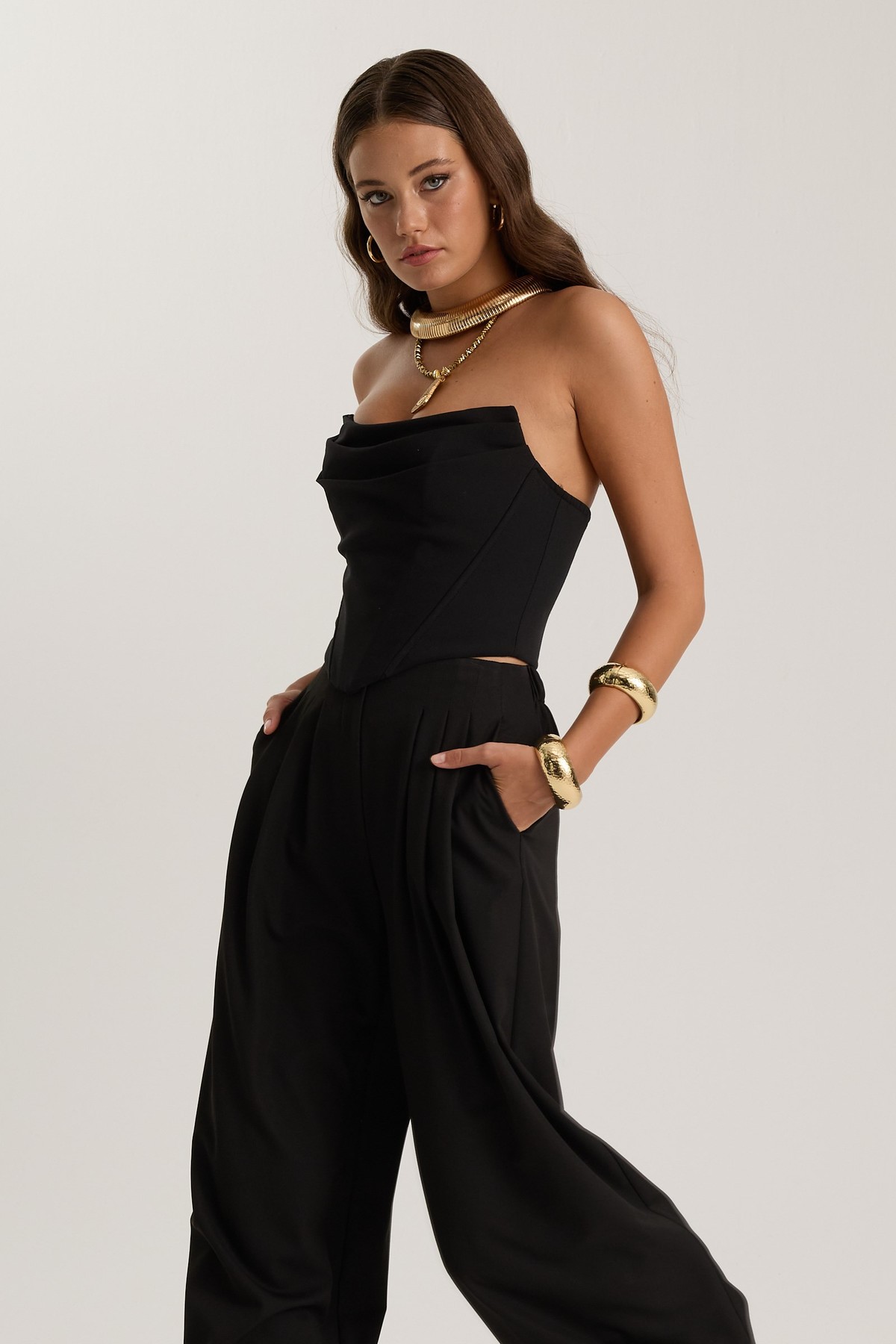 The Drape Bustier Black