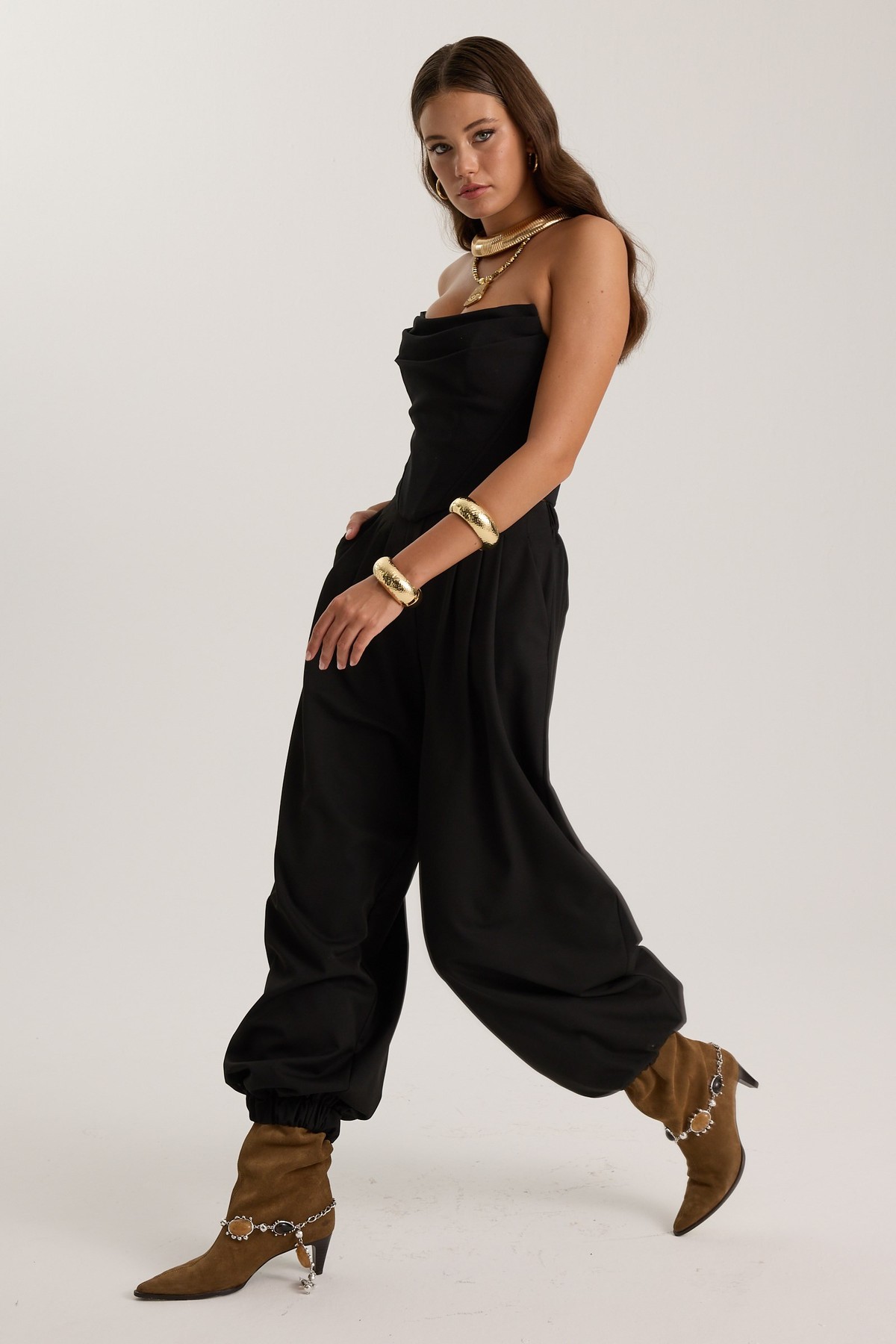 The Drape Bustier Black